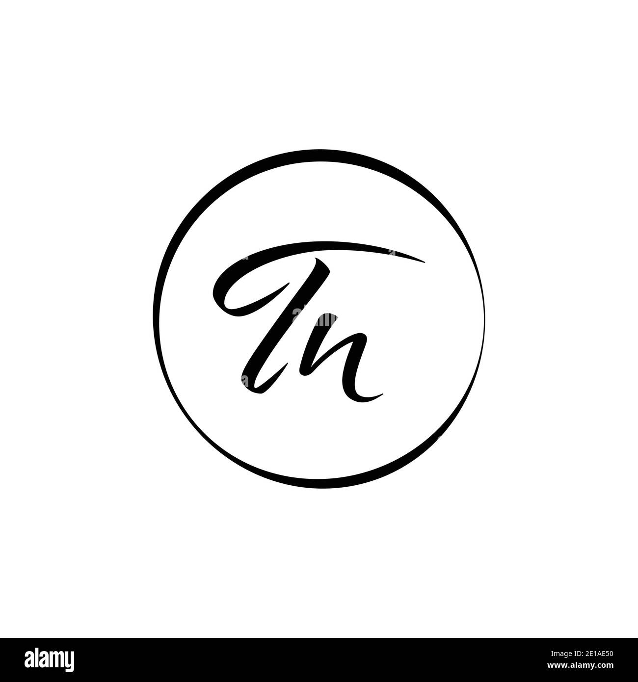 Modèle vectoriel de logo de lettre TN initiale. Lettre de script abstraite TN logo Design Illustration de Vecteur