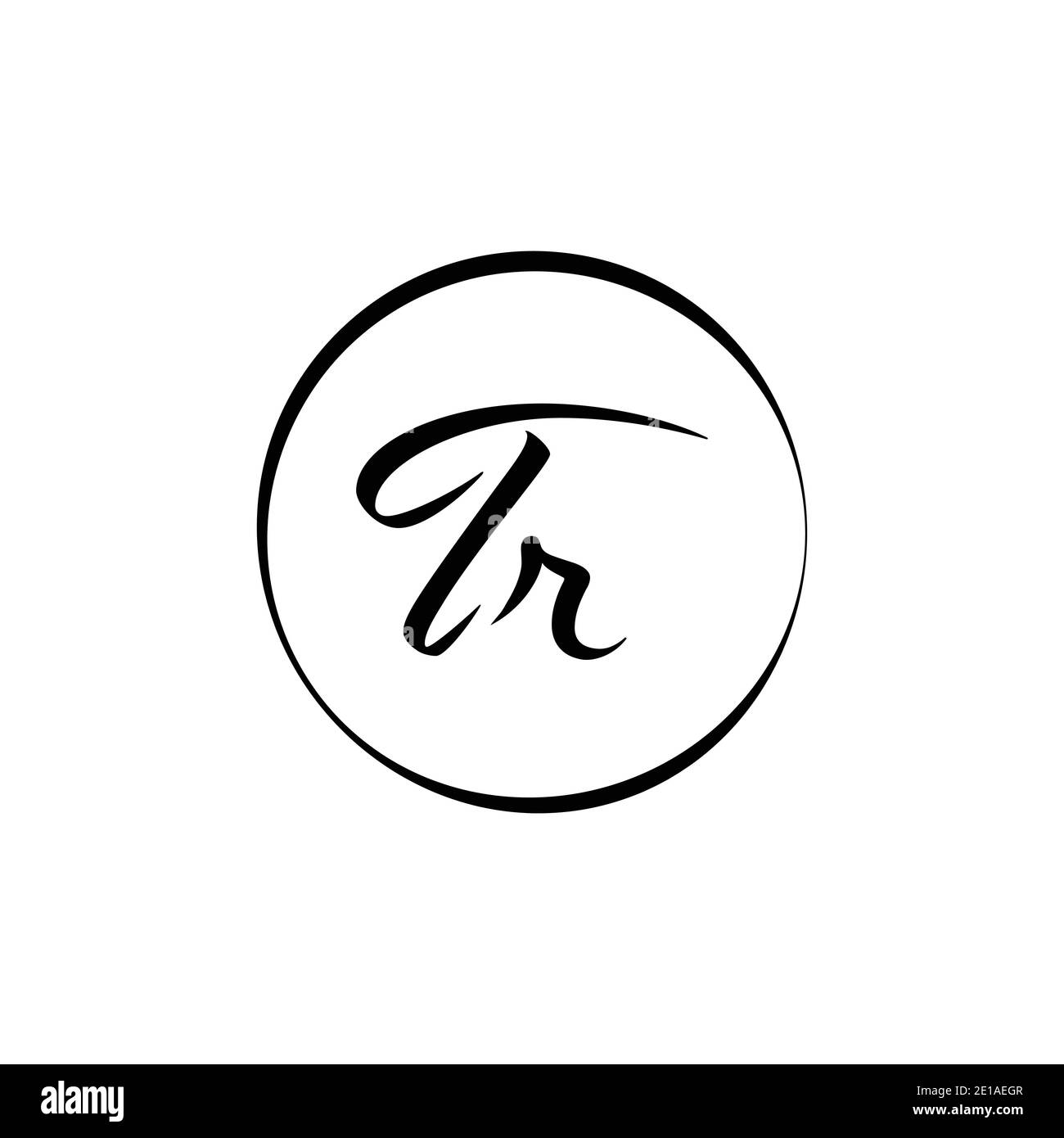 Tr Image Modèle vectoriel de logo de la lettre TR initiale. Résumé script lettre ...