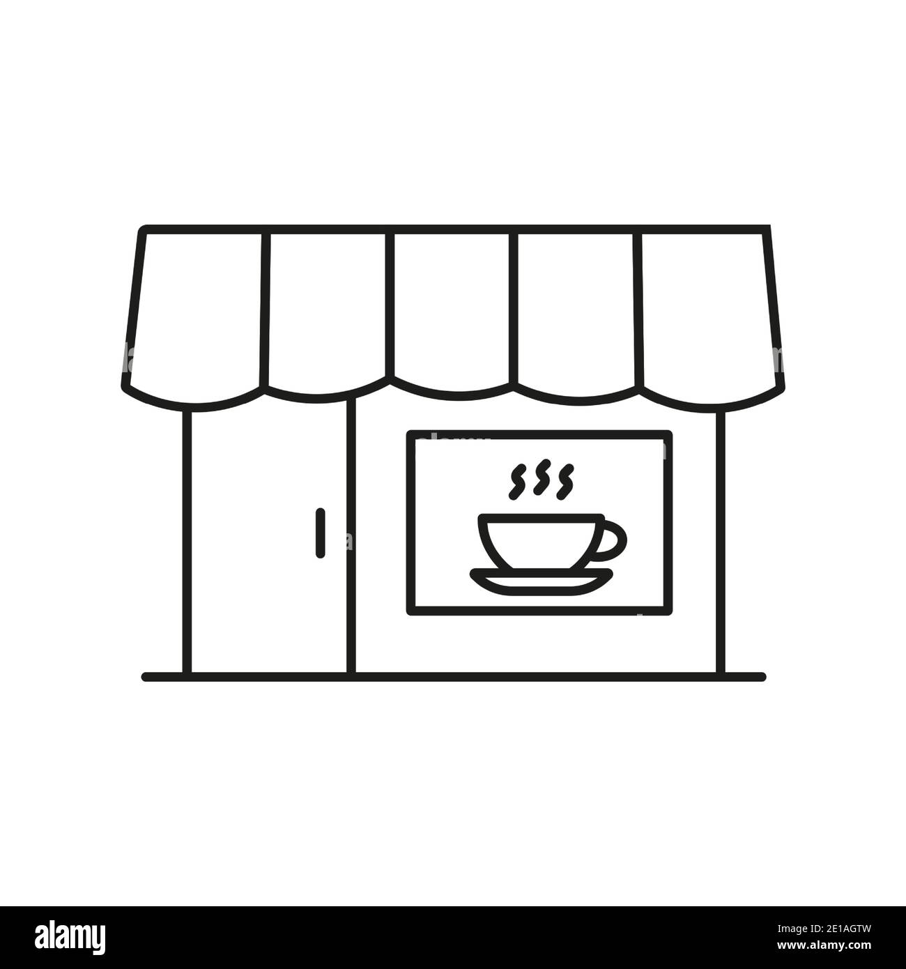 icône de café de l'icône de restaurant pour le concept mobile et les applications web. L'icône Thin Line Cafe peut être utilisée pour le Web et les mobiles. Icône Premium sur fond blanc Illustration de Vecteur