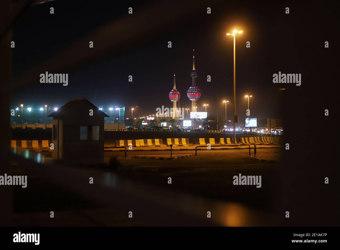 Koweït City at night Banque D'Images