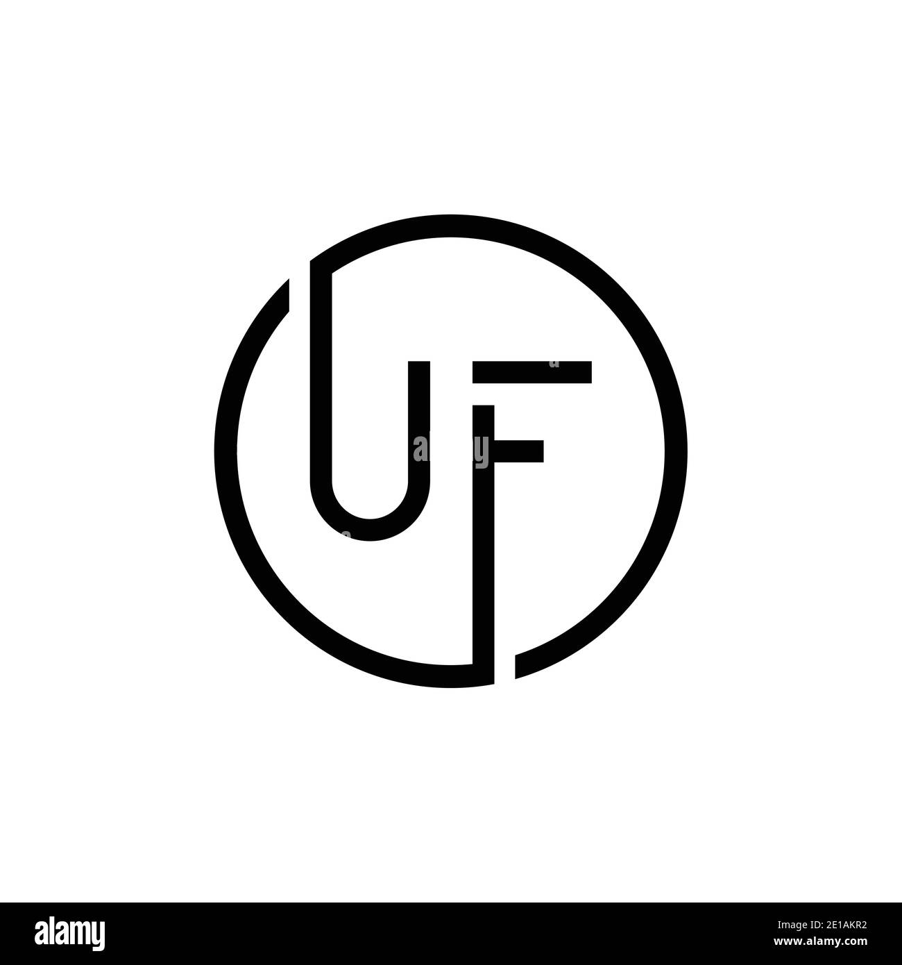 Modèle de vecteur de création de logo cercle initial lettre UF. Lettre abstraite UF logo Design Illustration de Vecteur