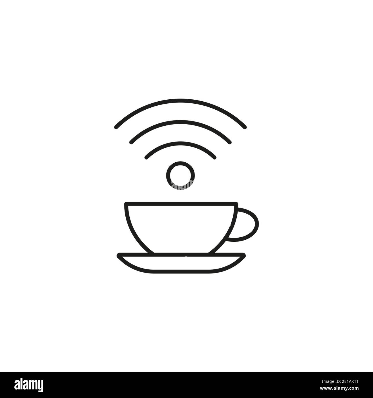 icône cafe wifi élément de l'icône du restaurant pour le concept mobile et les applications web. L'icône thin Line Cafe wifi peut être utilisée pour le Web et les mobiles. Icône Premium sur wh Illustration de Vecteur