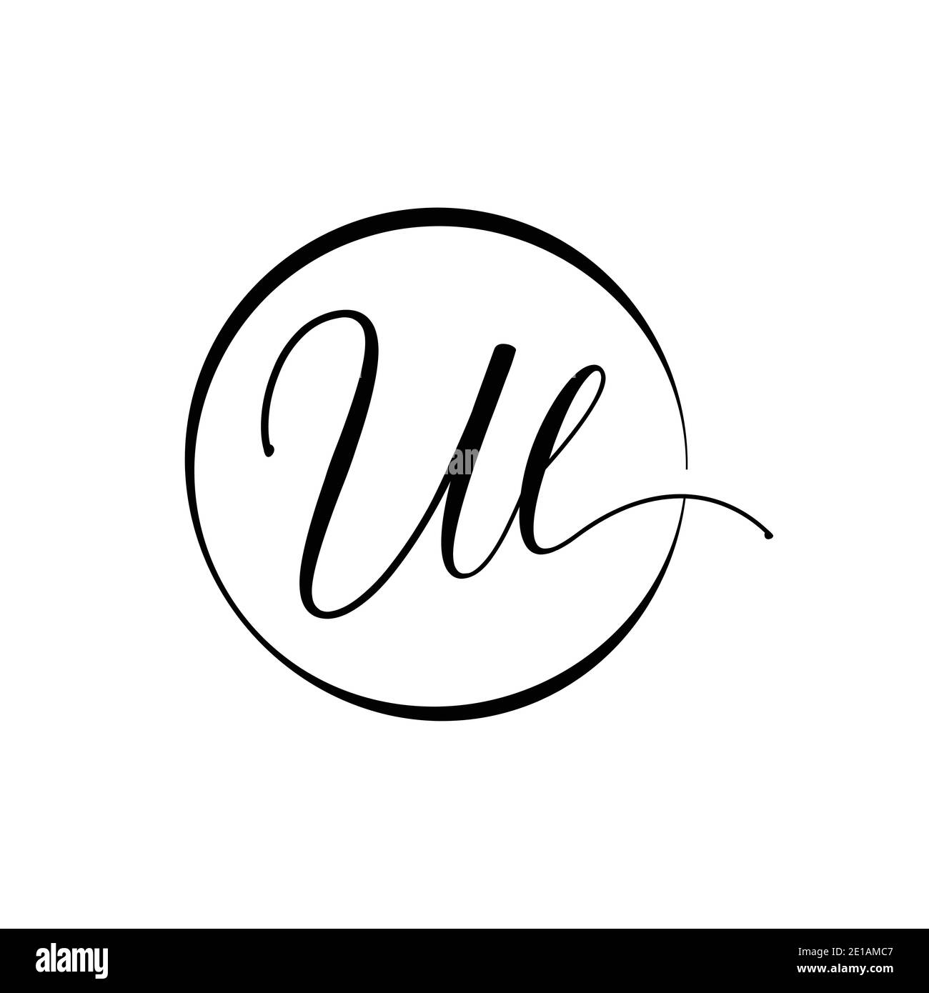 Modèle vectoriel de logo lettre UL initiale. Lettre de script abstraite logo UL Design Illustration de Vecteur