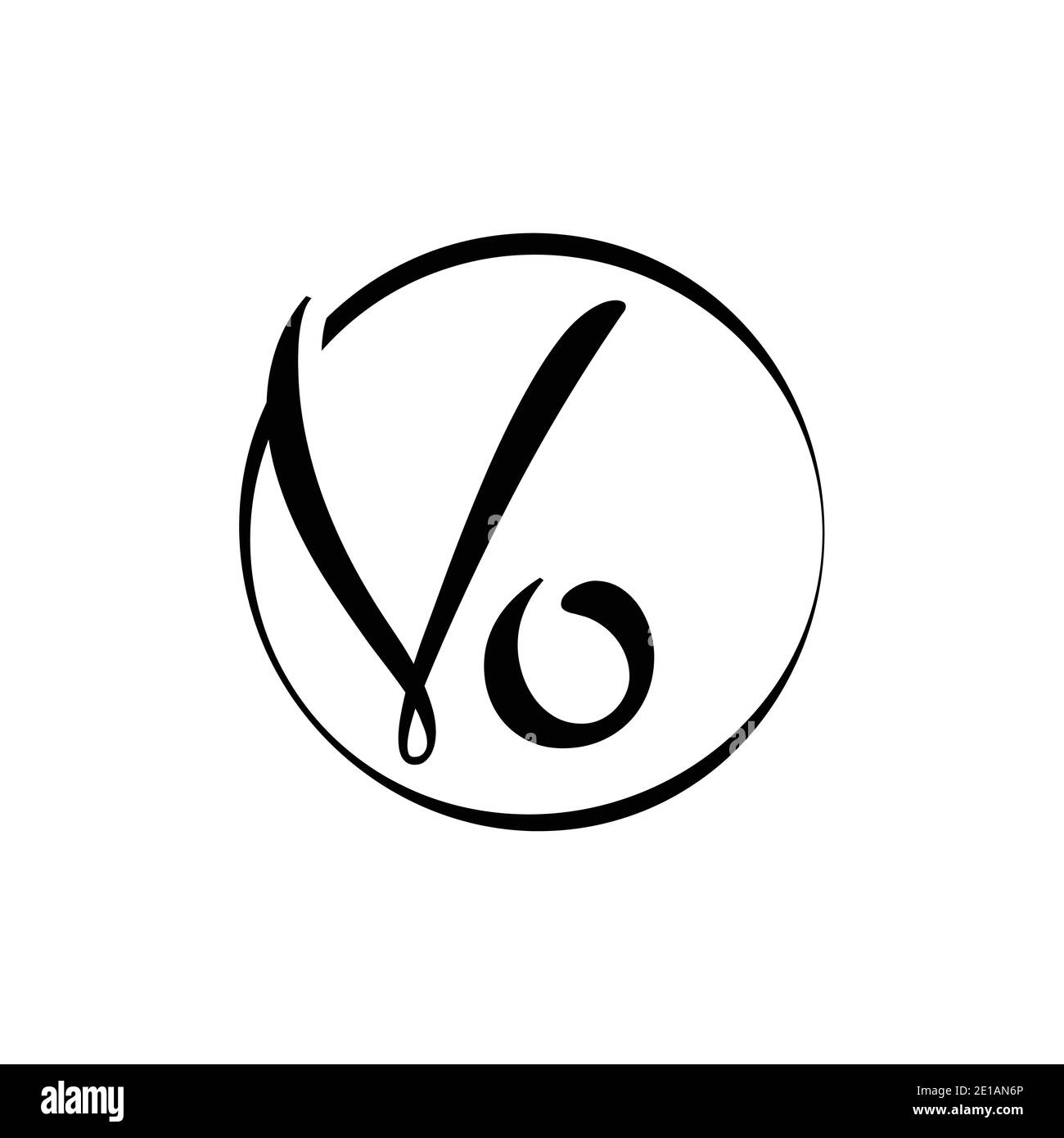 Modèle vectoriel de logo de lettre VO initiale. Résumé lettre de script VO logo Vector. Illustration de Vecteur