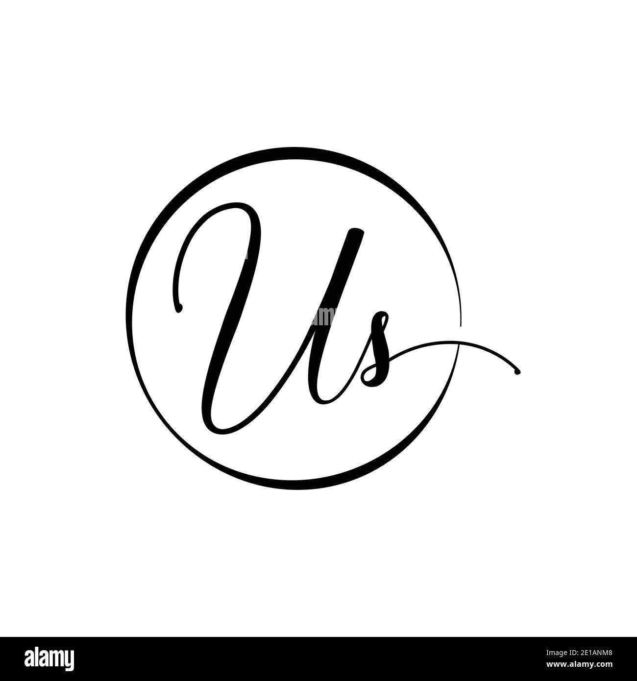 Modèle de vecteur de logo de la lettre US initiale. Résumé script lettre US logo Design Illustration de Vecteur