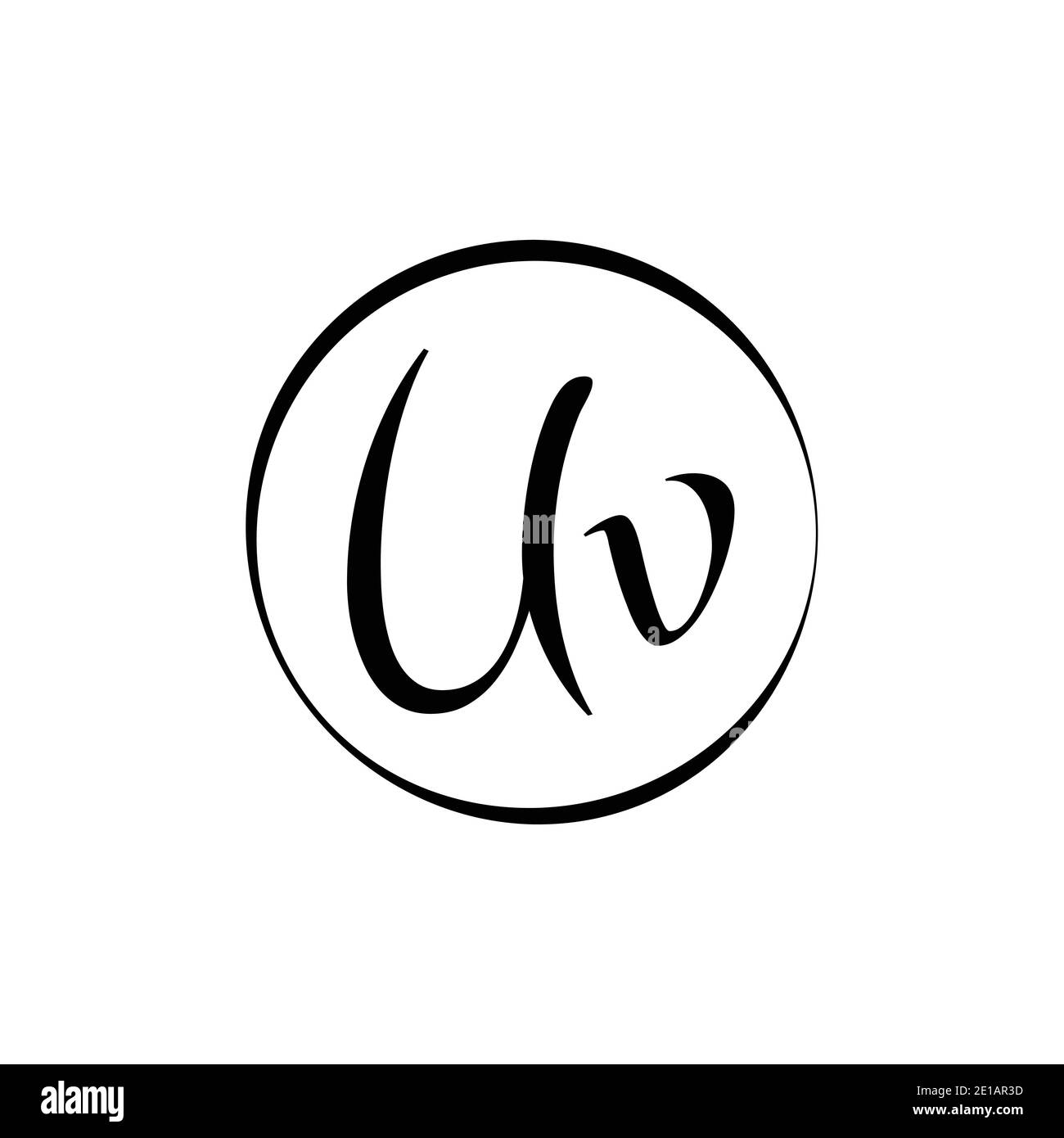 Modèle vectoriel de logo de lettre UV initiale. Résumé lettre de script logo UV Design Illustration de Vecteur