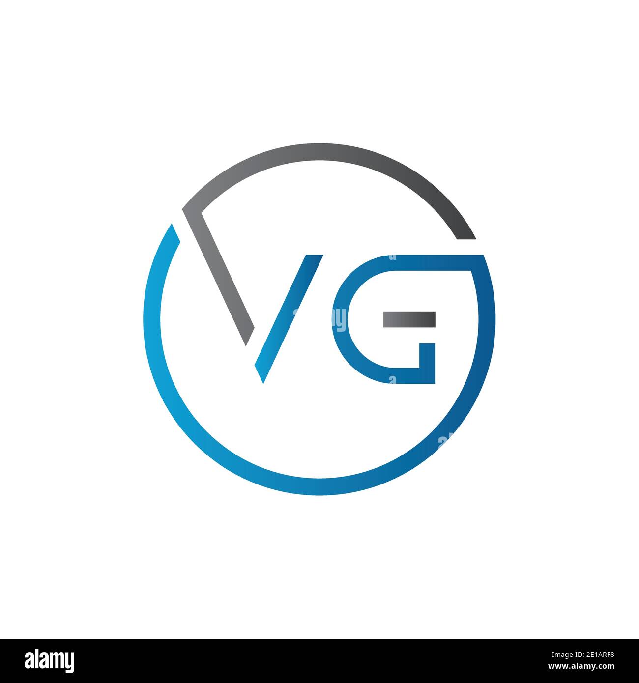 Premier cercle VG lettre logo modèle vectoriel de typographie créative. Vecteur de logo Creative Letter VG. Illustration de Vecteur