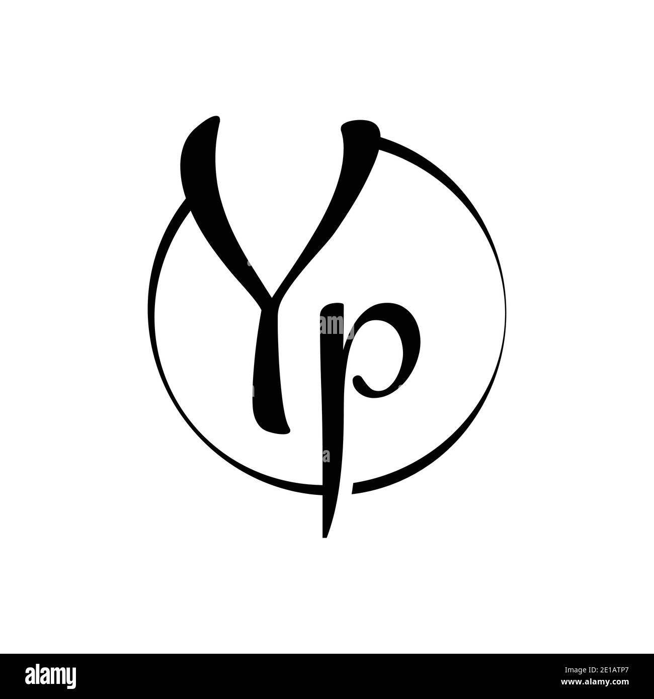 YP lettre logo Design modèle vectoriel. Illustration vectorielle YP de la lettre de script abstraite Illustration de Vecteur