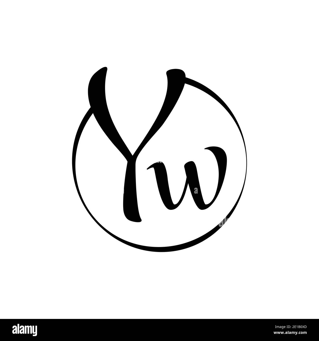 Modèle vectoriel YW Letter logo Design. Illustration vectorielle de la lettre de script abstraite YW Illustration de Vecteur