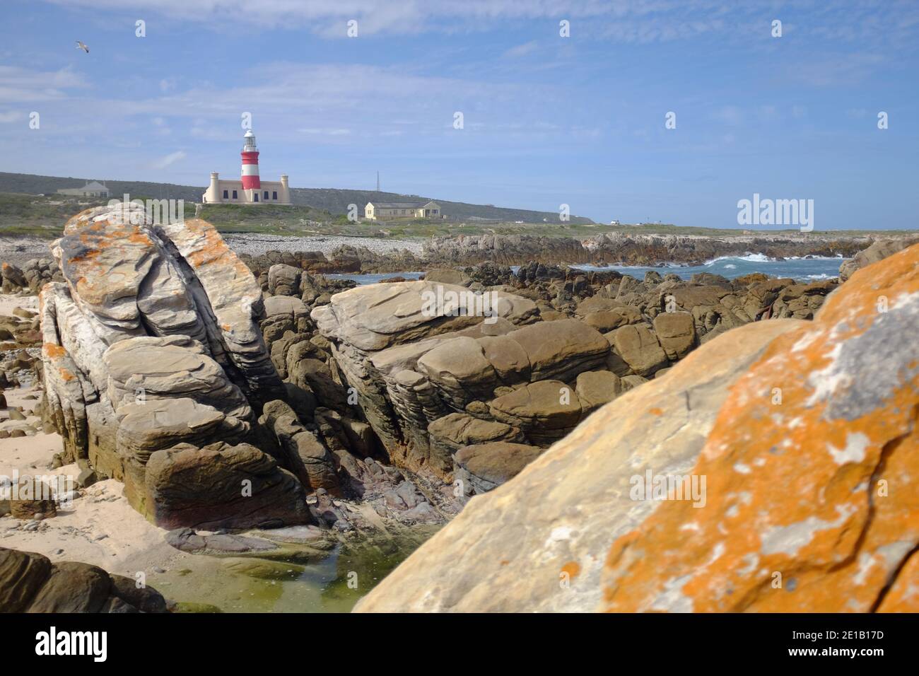 Afrique du Sud, Cape Agulhas, Cape Town, où se rencontrent 2 océans : les océans Indial et Atlantique Banque D'Images