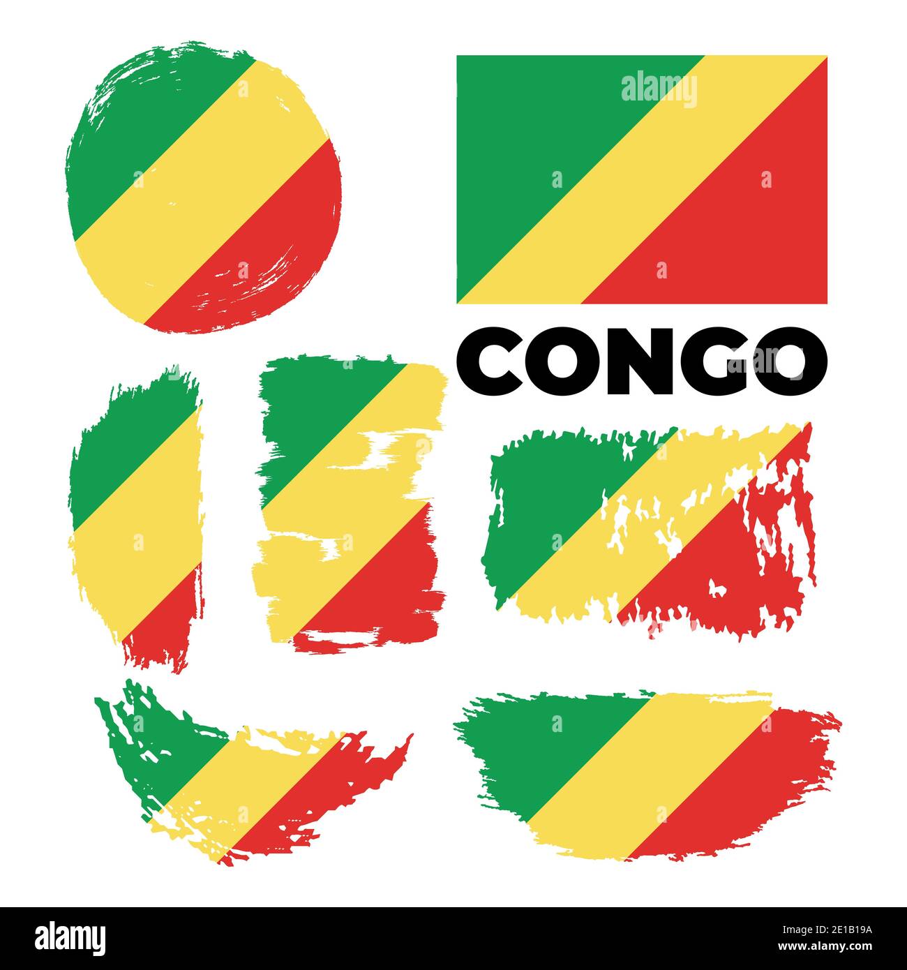 Congo drapeau, vector illustration sur fond blanc Illustration de Vecteur
