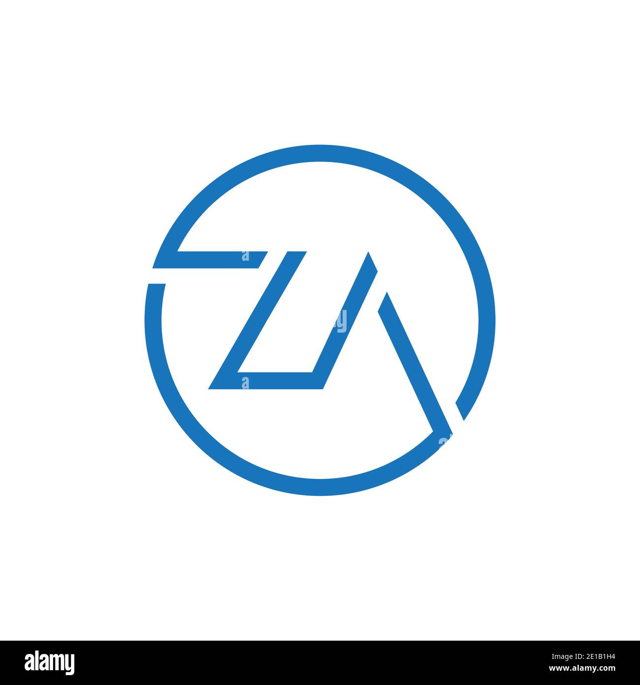 Modèle ZA logo Design Vector. Illustration du vecteur ZA de la lettre circulaire initiale Illustration de Vecteur