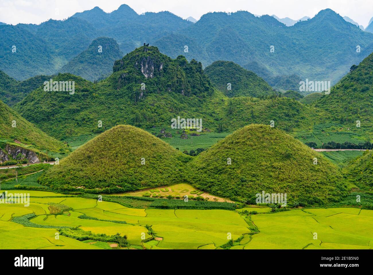 Quan Ba Twin Mountains Banque D'Images