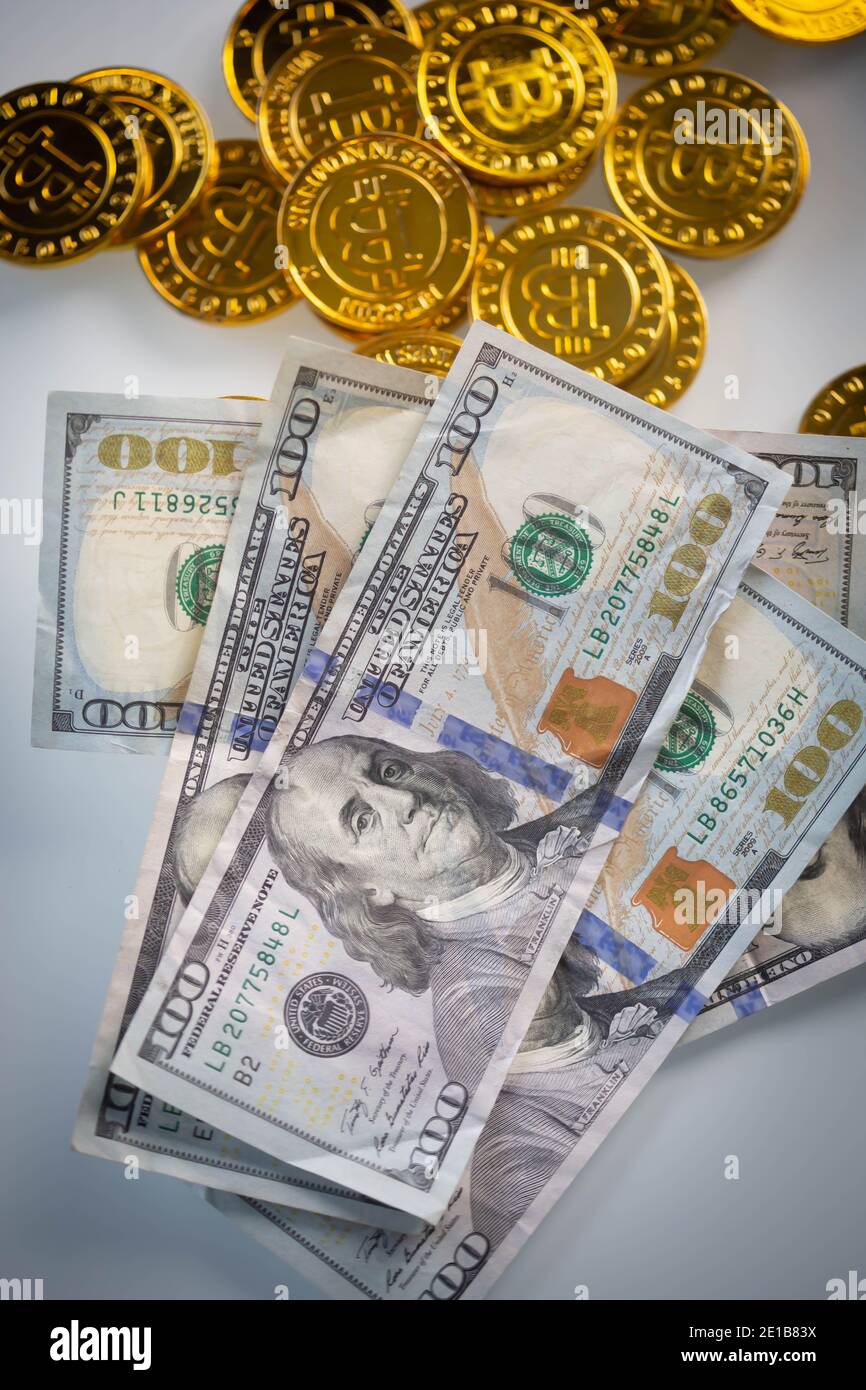 Bitcoin crypto monnaie numérique Banque D'Images