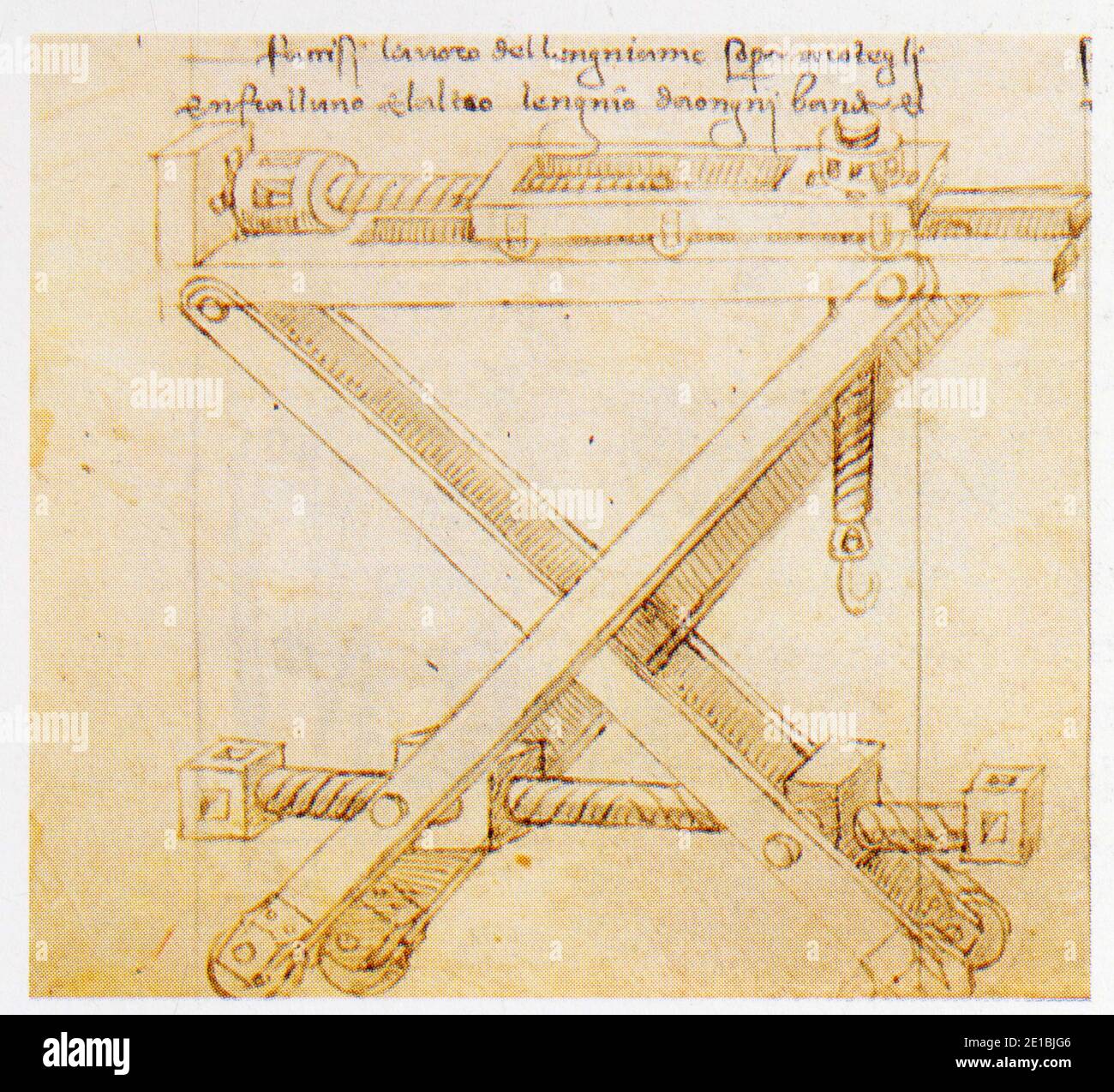 Francesco di Giorgio. 1439-1501. Chariot de levage à hauteur variable Banque D'Images