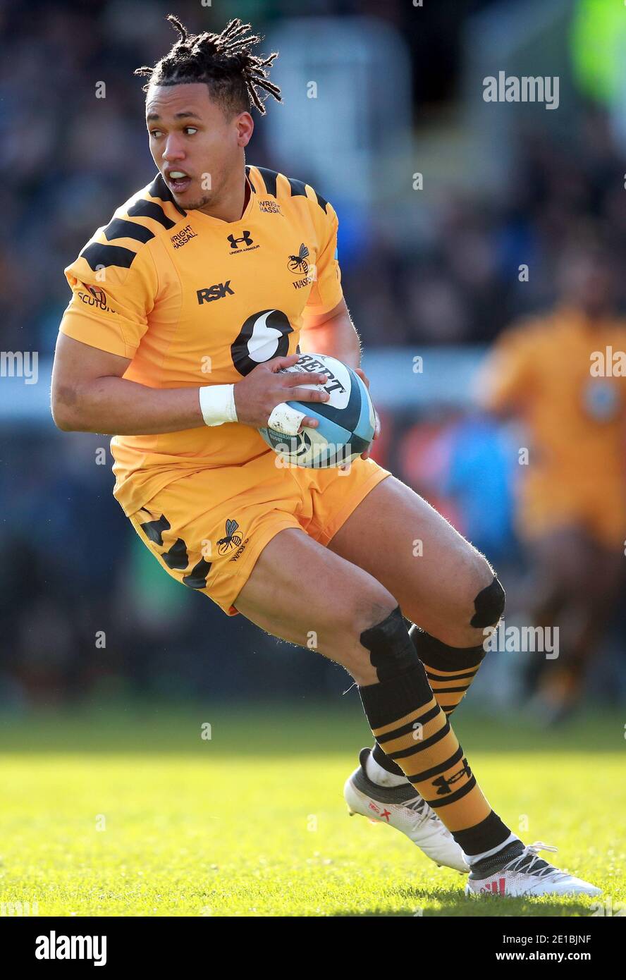 Marcus Watson de wasps pendant le match de première de Gallagher au Madejski Stadium, Reading. Banque D'Images