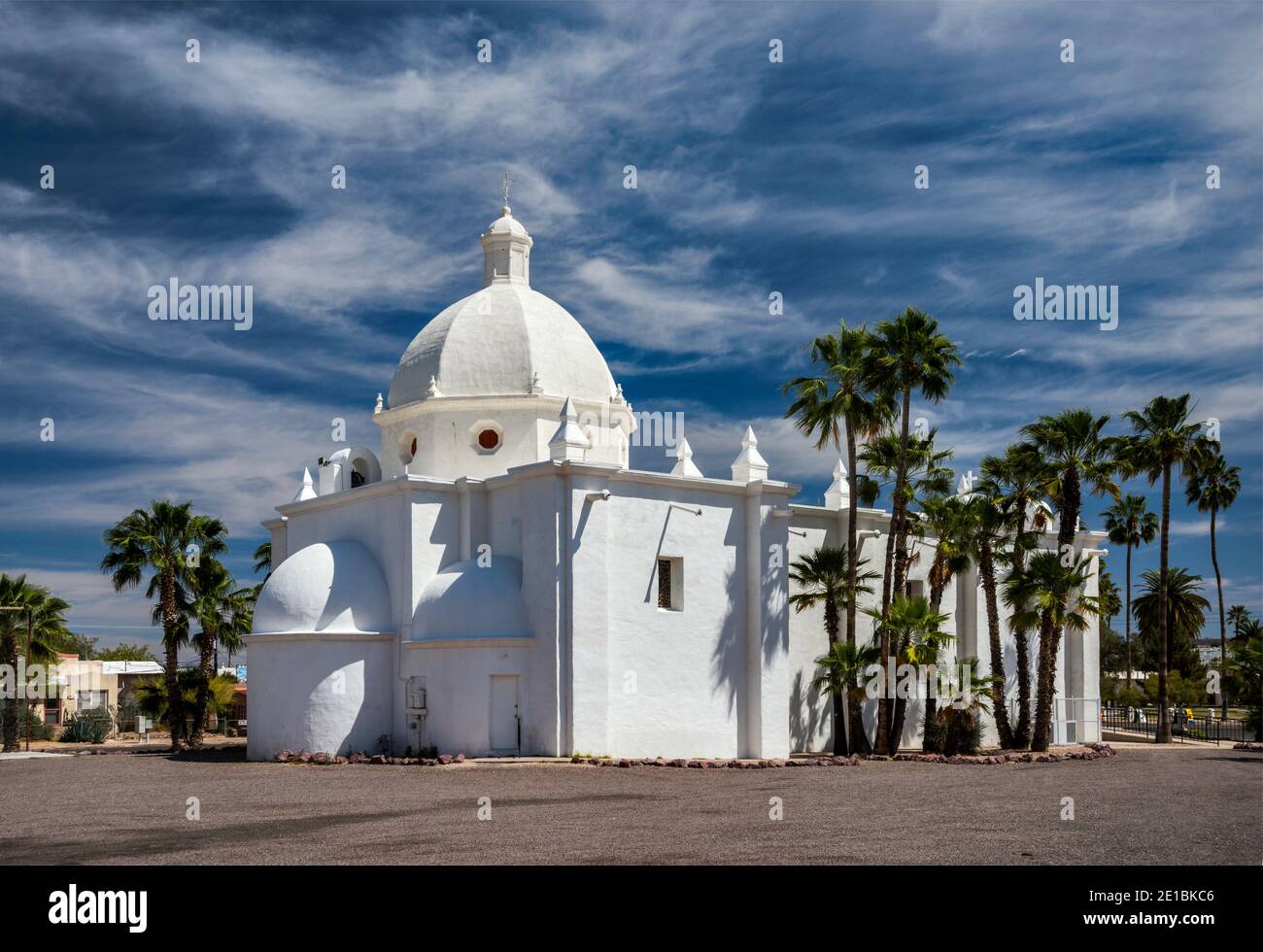 Immaculée conception Église catholique, 1925, style colonial espagnol de renouveau, Ajo, Arizona, États-Unis Banque D'Images