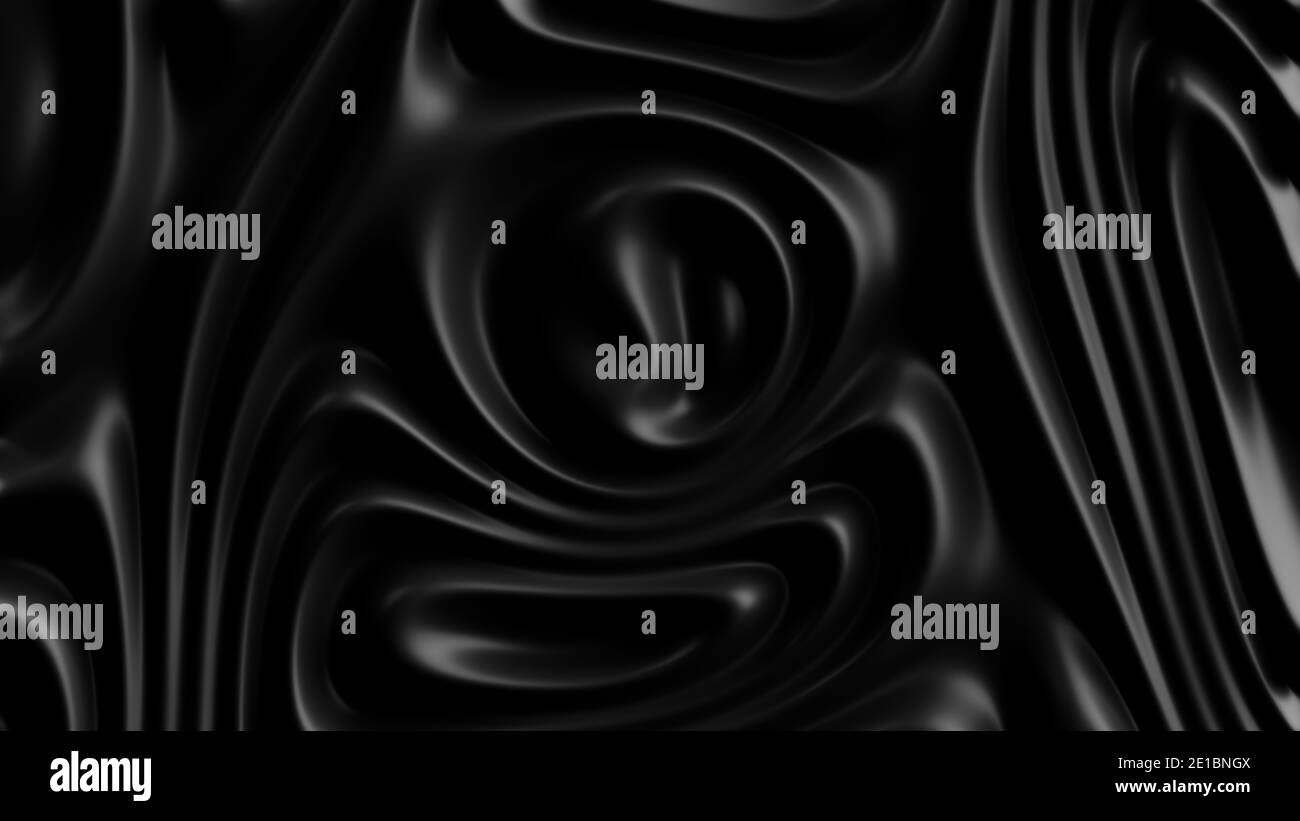Arrière-plan moderne abstrait noir liquide. Vagues noires futuristes. Arrière-plan de l'onde abstraite. Rendu 3D, illustration 3D. Banque D'Images