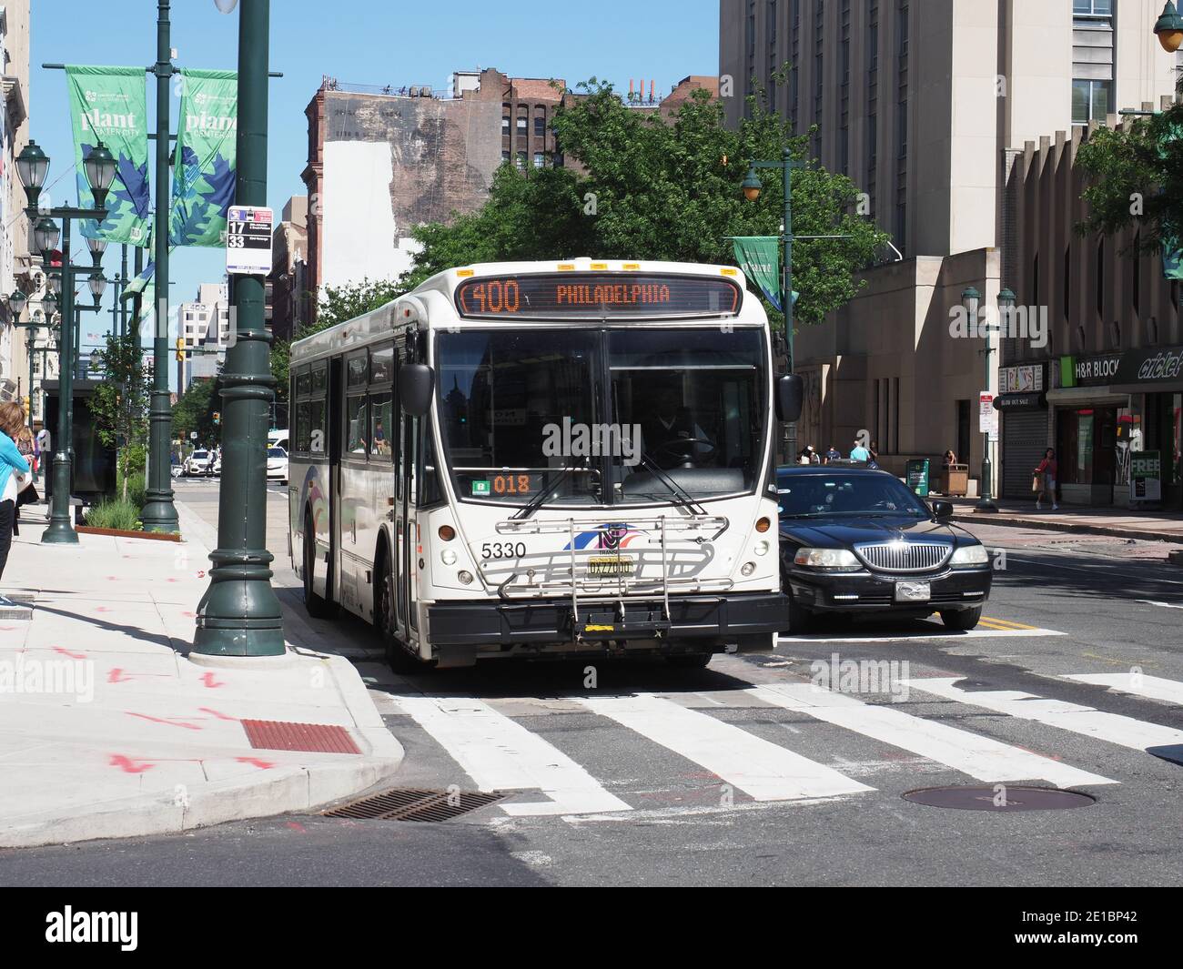 Image d'un bus de la New Jersey Transit Corporation à Philadelphie. Banque D'Images