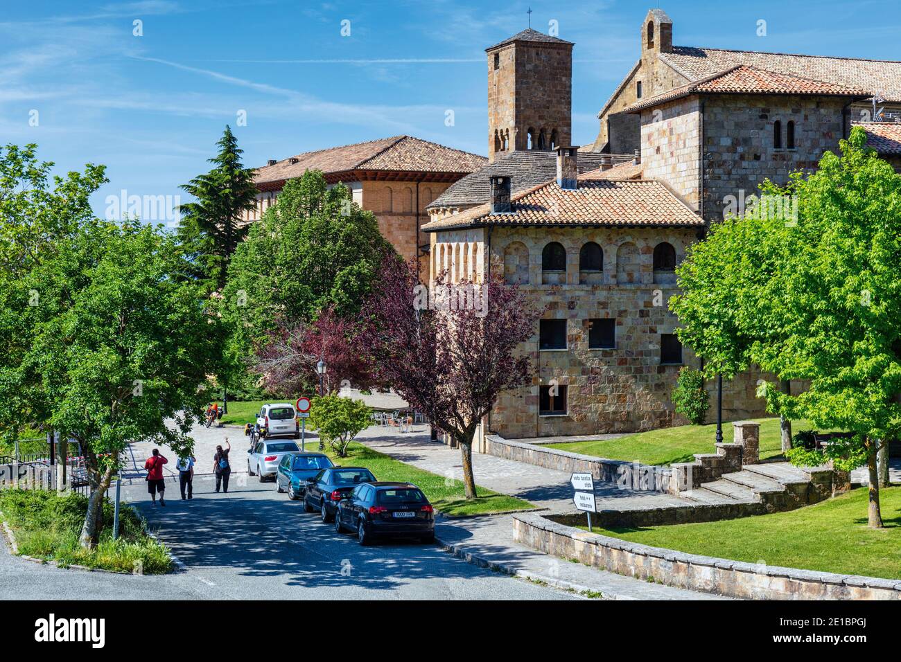 Le monastère de San Salvador de Leyre, Navarre, Espagne. Banque D'Images
