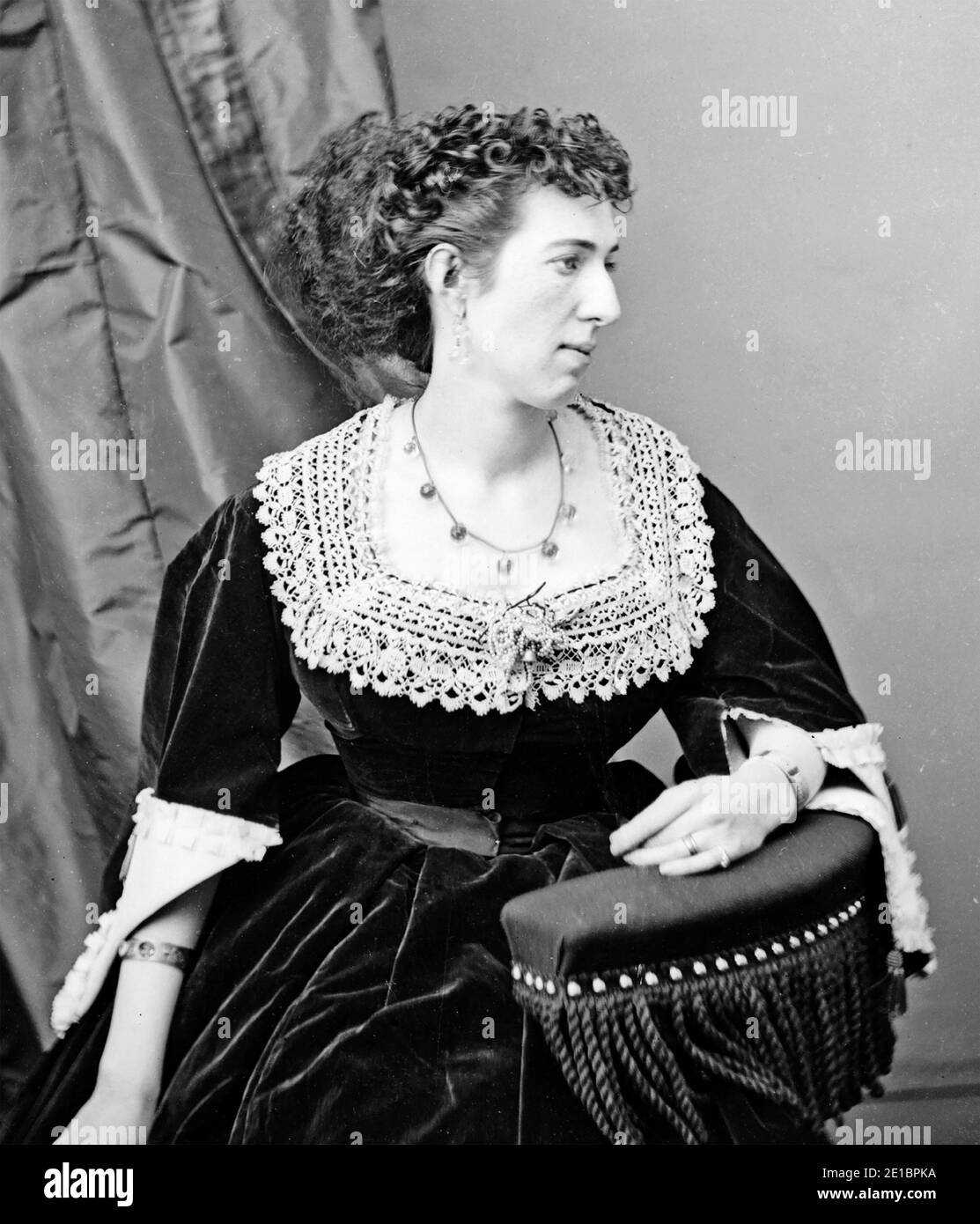 BELLE BOYD (1844-1900) espion confédéré dans la guerre de Sécession de l'hôtel de son père à Front Royal, Virginie. Photo sur 1865 Banque D'Images