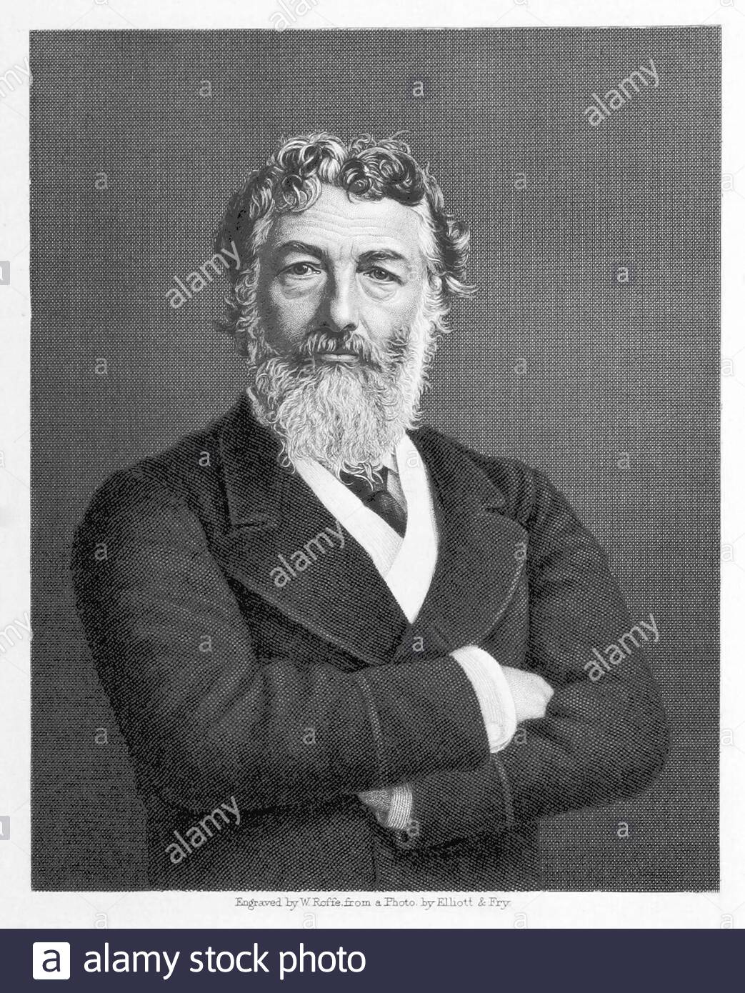 Frédéric Leighton portrait, 1830 – 1896, connu sous le nom de Sir Frederic Leighton entre 1878 et 1896, est un peintre britannique, dessinateur et sculpteur, gravure vintage de 1897 Banque D'Images