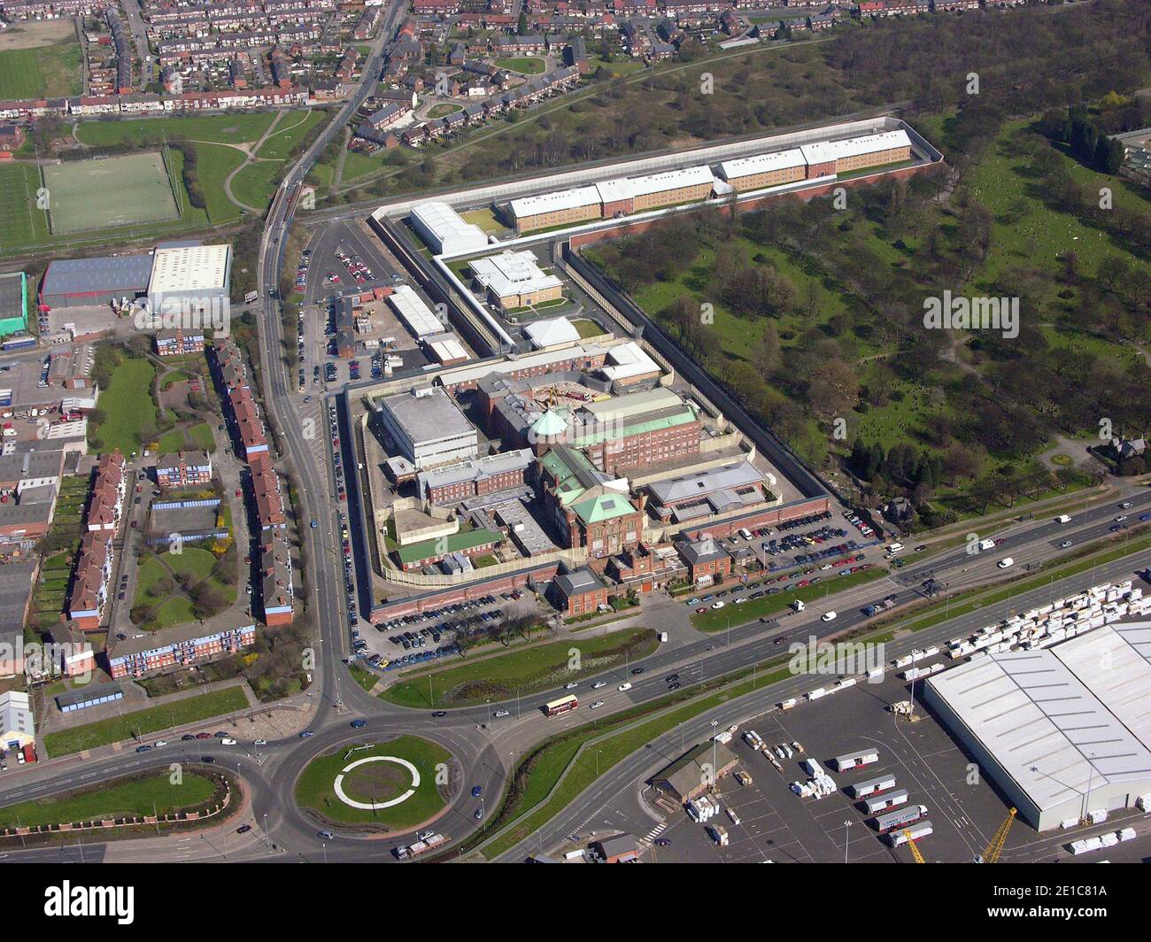 Vue de l'aeria sur la prison de Hull, HMP Hull, East Yorkshire Banque D'Images