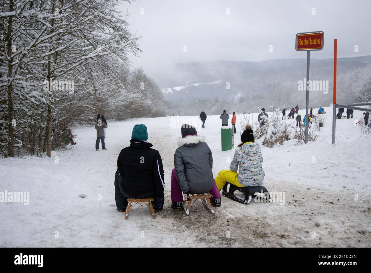 Piste de luge sur Farnsberg, Bavière Banque D'Images