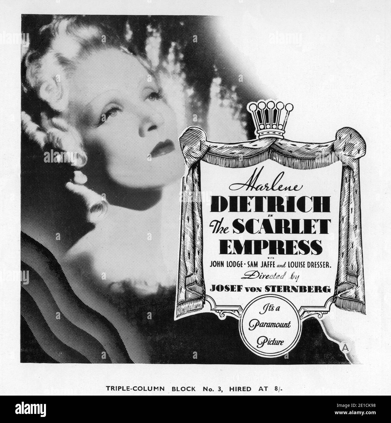 MARLENE DIETRICH comme la Grande Catherine de Russie dans l'impératrice écarlate directeur 1934 Josef von Sternberg Paramount Pictures Banque D'Images