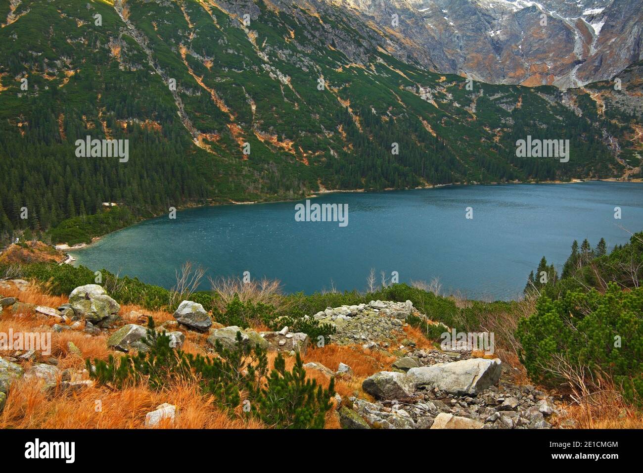 L'Œil de la Mer (Morskie Oko) lac près de Zakopane. Pologne Banque D'Images