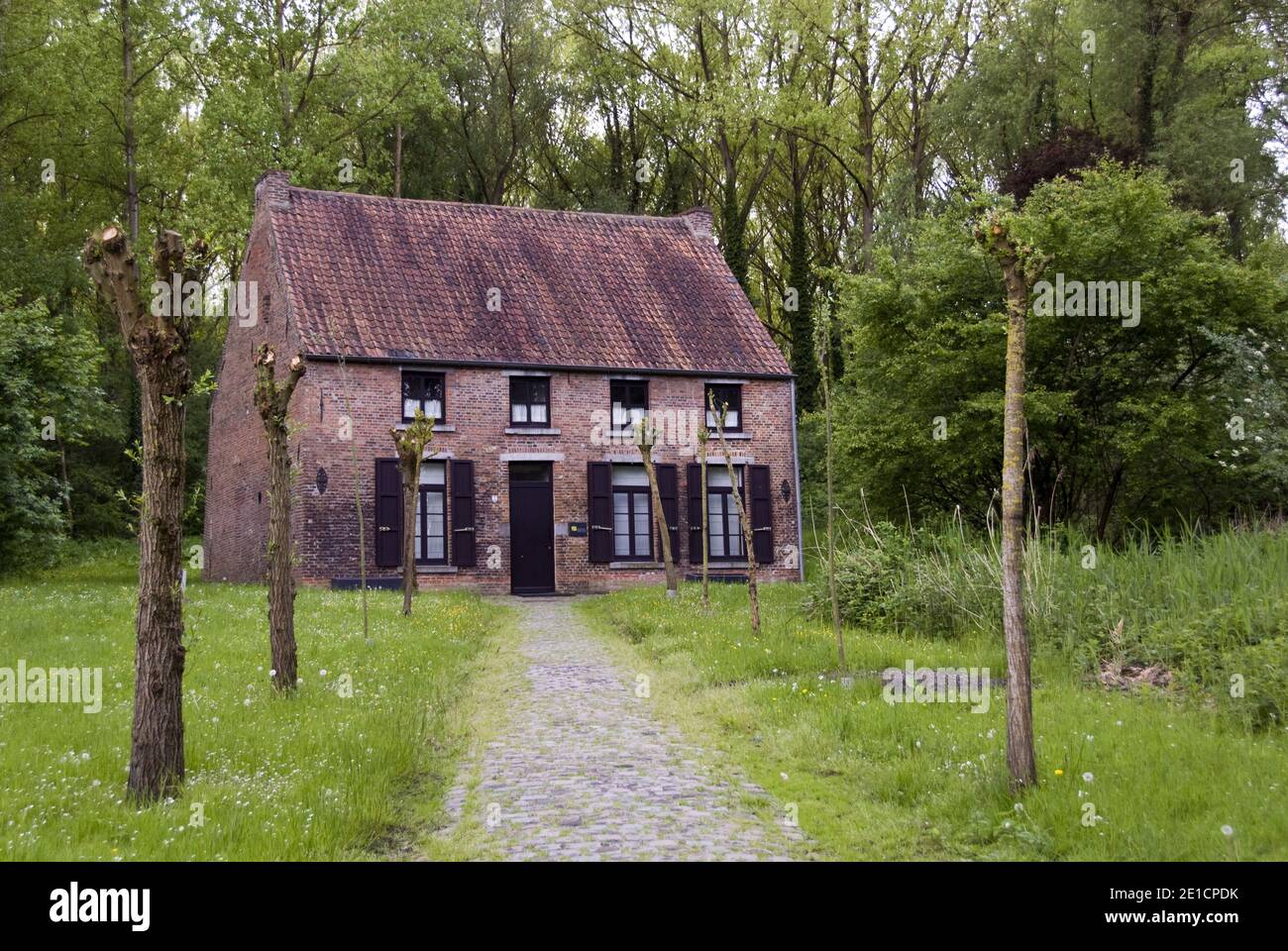 Une maison à Cuesmes (près de Mons) Belgique où l'artiste Vincent Van Gogh a vécu comme missionnaire chrétien auprès des mineurs de charbon, avant sa carrière artistique. Banque D'Images