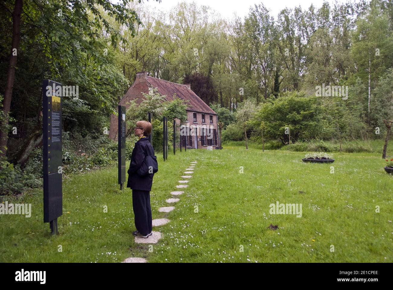 Une maison à Cuesmes (près de Mons) Belgique où l'artiste Vincent Van Gogh a vécu comme missionnaire chrétien auprès des mineurs de charbon, avant sa carrière artistique. Banque D'Images