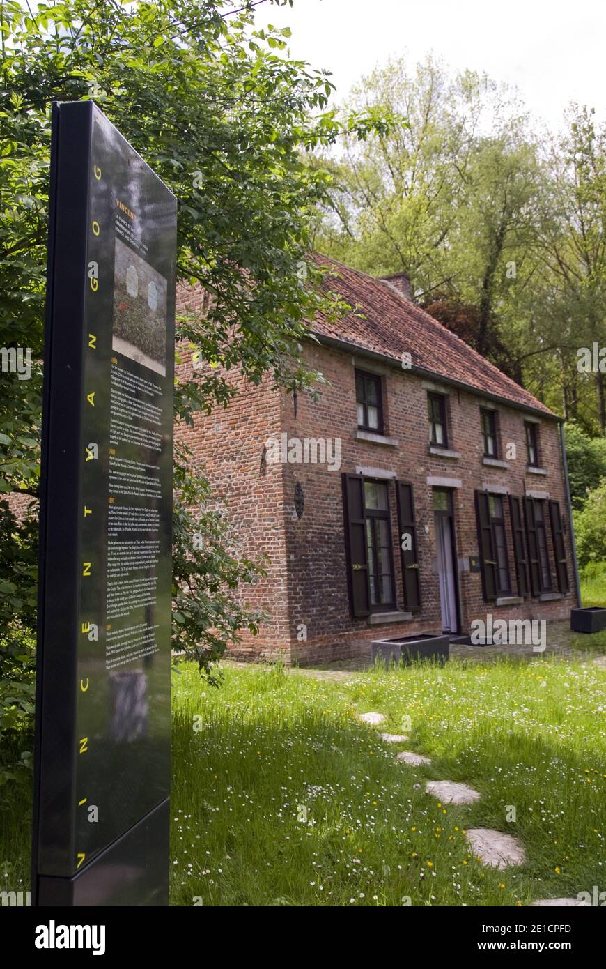 Une maison à Cuesmes (près de Mons) Belgique où l'artiste Vincent Van Gogh a vécu comme missionnaire chrétien auprès des mineurs de charbon, avant sa carrière artistique. Banque D'Images