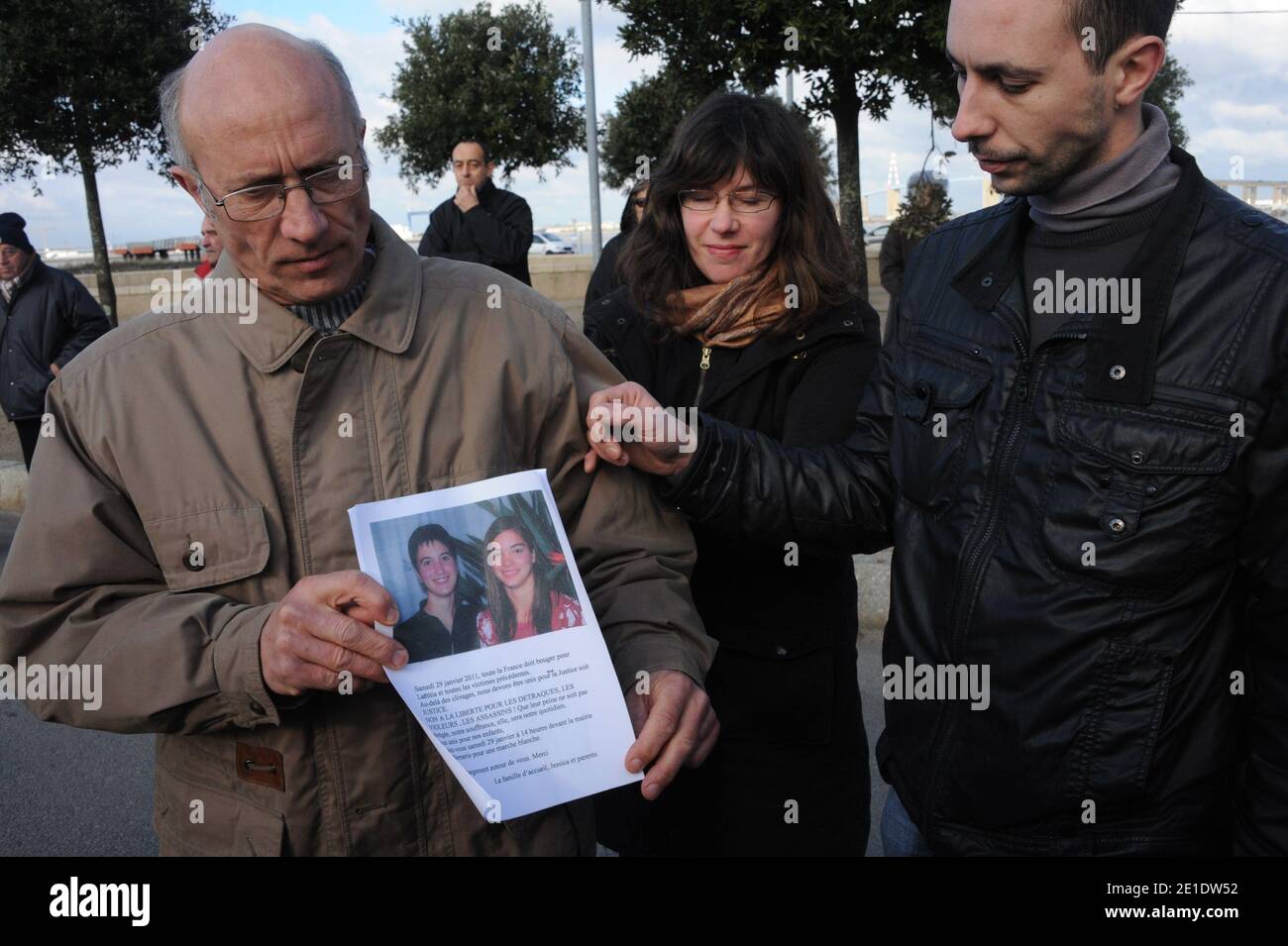 Gilles Patron eurs d'une marche organisee en mémoire de Laetitia Perrais a Pornic, France, le 24 janvier 2011. Photo de Mousse/ABACAPRESS.COM Banque D'Images