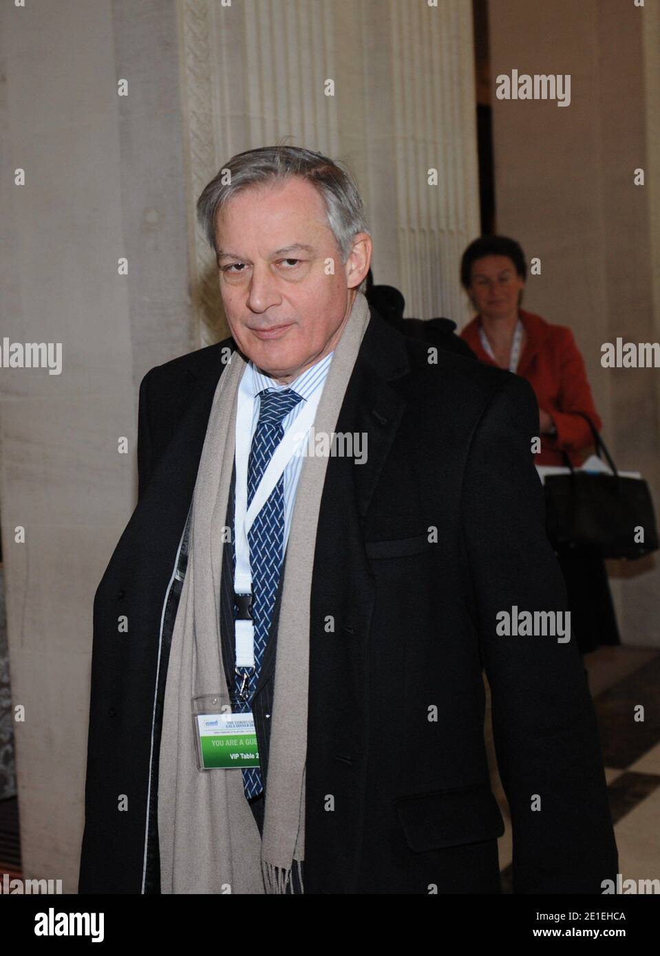 Gouverneur de la Banque de France et président de la Banque des règlements internationaux Christian Noyer photographié lors du Séminaire de haut niveau Eurofi G20 2011 organisé avec la présidence française du G20 à l'Hôtel Westin Vendome à Paris, France, le 18 2011 février. Photo de Mousse/ABACAPRESS.COM Banque D'Images