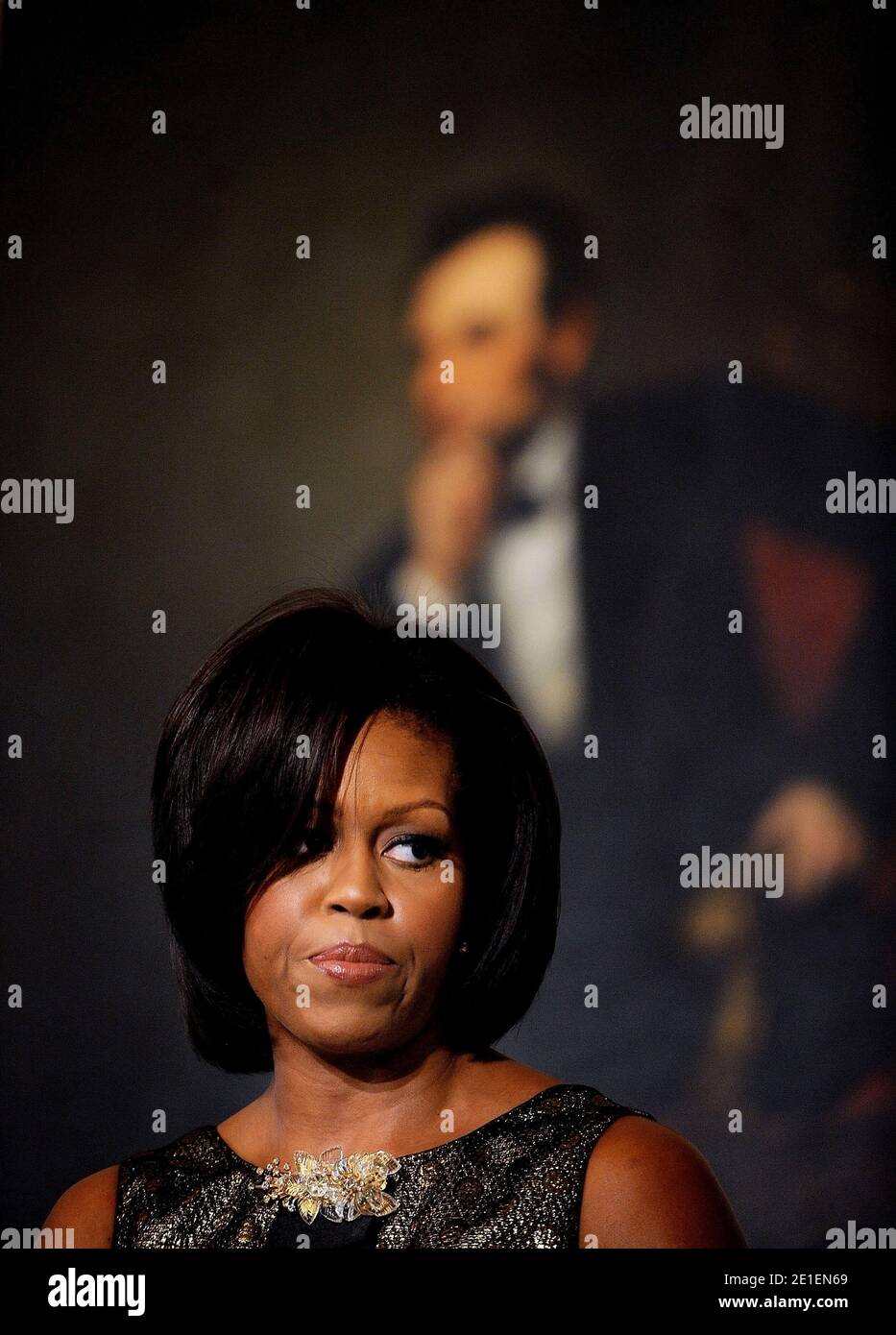 La première dame Michelle Obama organise un événement spécial de jour pour plus de 100 étudiants de Californie, Illinois, Ohio, Michigan, Minnesota et Washington, D.C., afin de participer à un atelier étudiant interactif: ?ÄúThe Sound of Young America: L'Histoire de Motown, le 24 février 2011 à la Maison Blanche à Washington D.C.photo par Olivier Douliery/ABACAUSA.com Banque D'Images