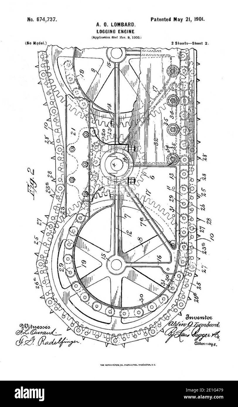 Moteur de consignation Lombard Patent US674737 b. Banque D'Images