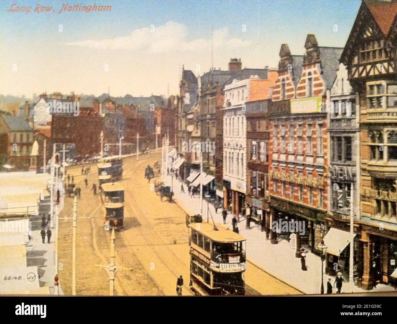Long Row, Nottingham vers 1910. Banque D'Images