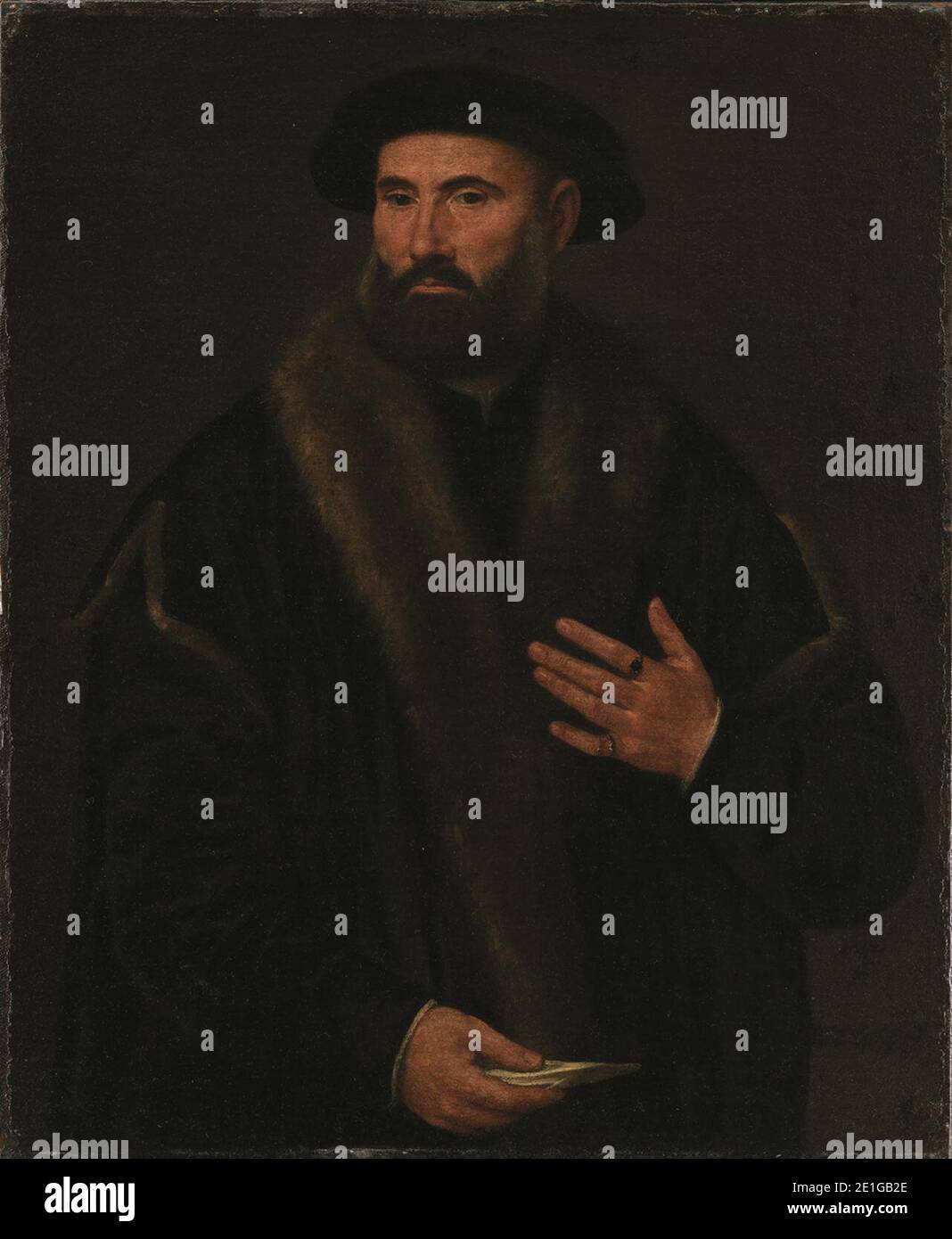 Lorenzo Lotto - Portrait d'un homme Banque D'Images