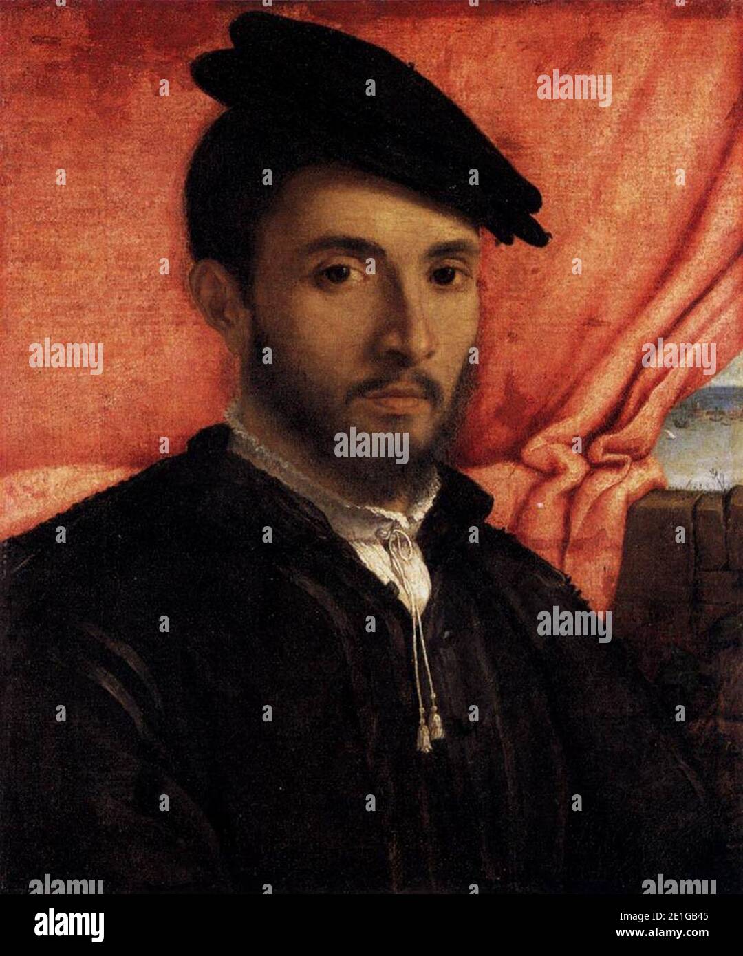 Lorenzo Lotto - Portrait d'un jeune homme Banque D'Images