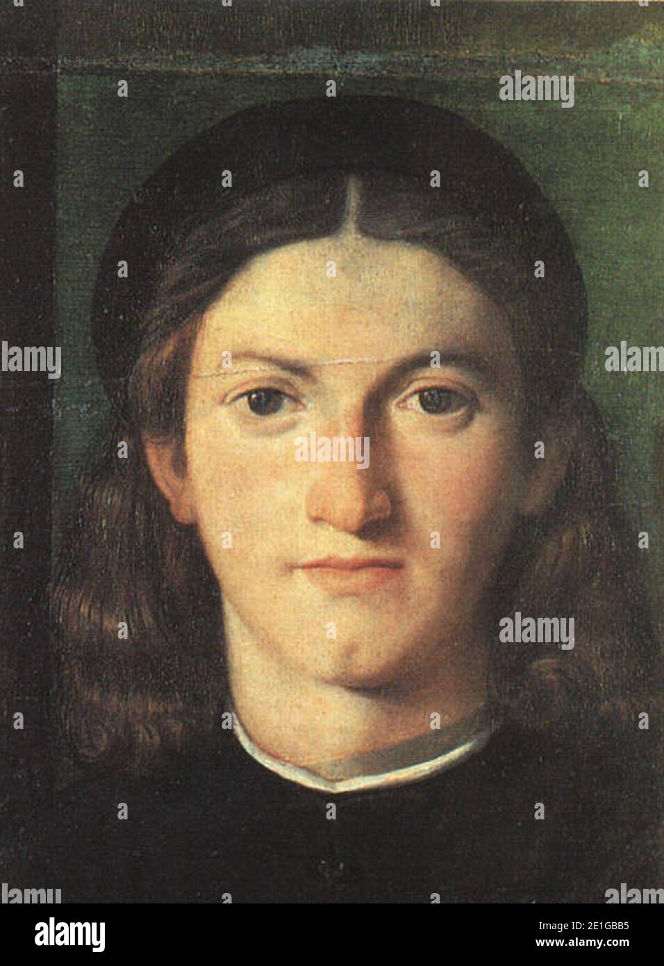Lorenzo Lotto- Portrait d'un jeune homme. Banque D'Images