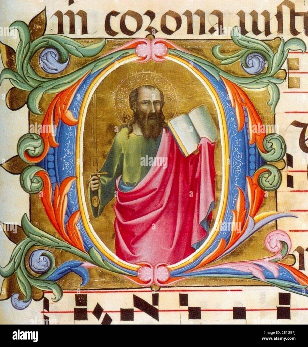 Lorenzo Monaco, Saint Paul, fol.163r, 1397-1404, Florence, Biblioteca Medicea Laurenziana, Choir book 8. Banque D'Images