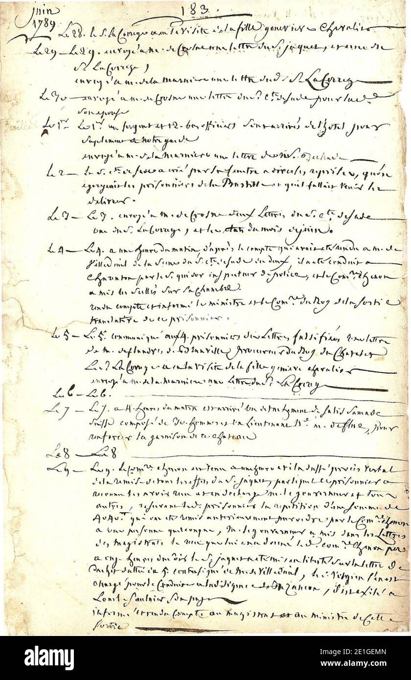 Page de journal Losme. Banque D'Images