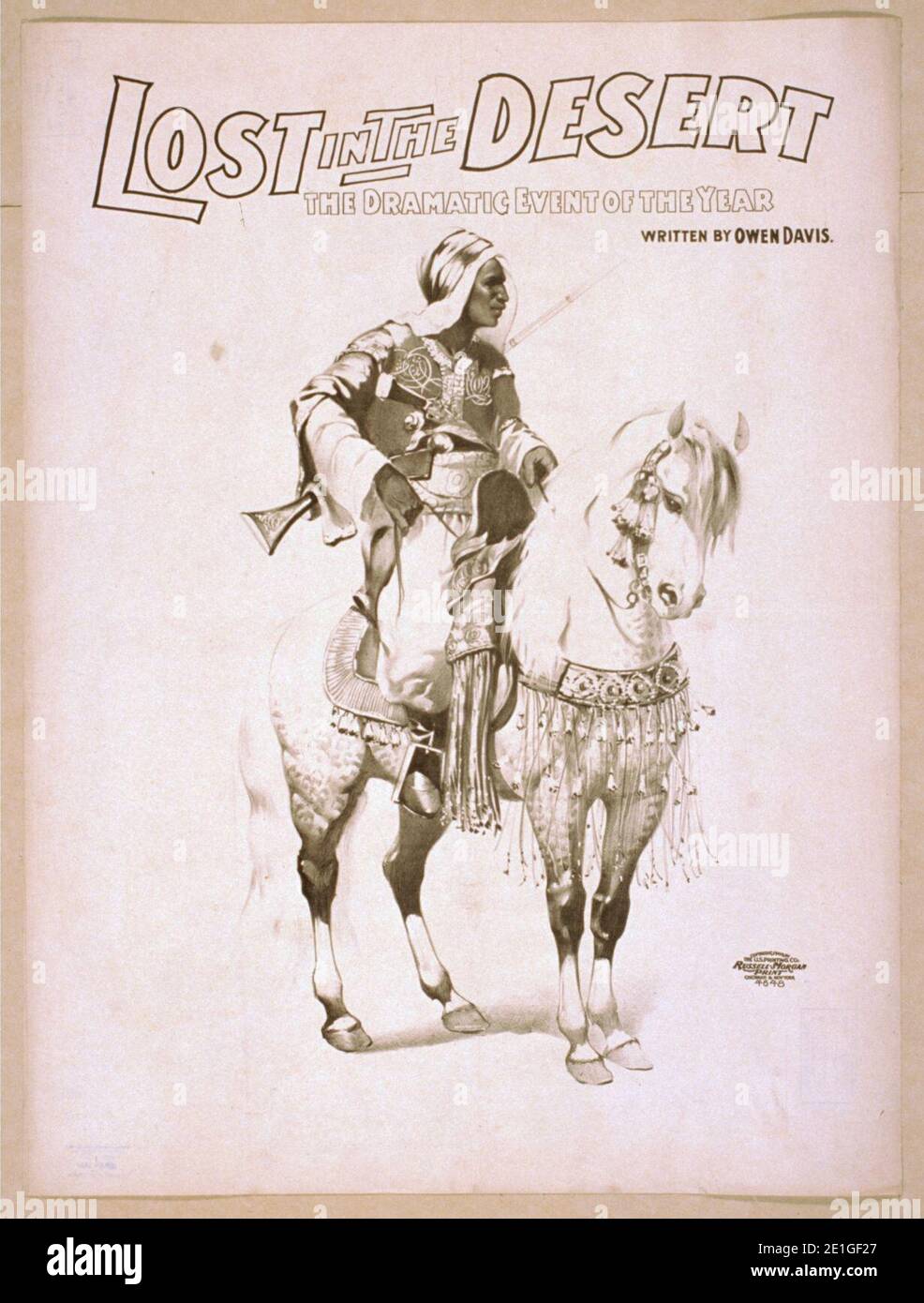 Perdu dans le désert l'événement dramatique de l'année - écrit par Owen Davis. Banque D'Images