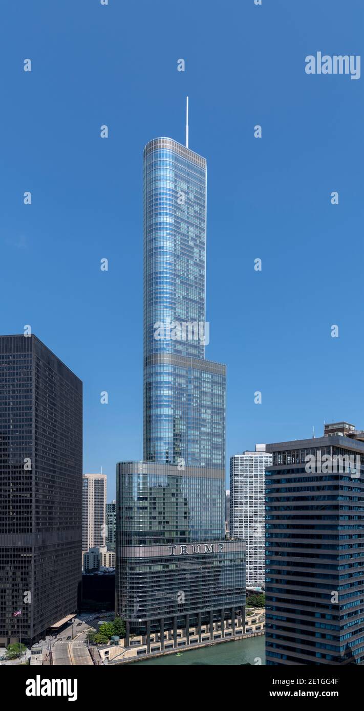 Trump International Hotel and Tower, Chicago, Illinois, États-Unis. Construction terminée en 2009. Banque D'Images