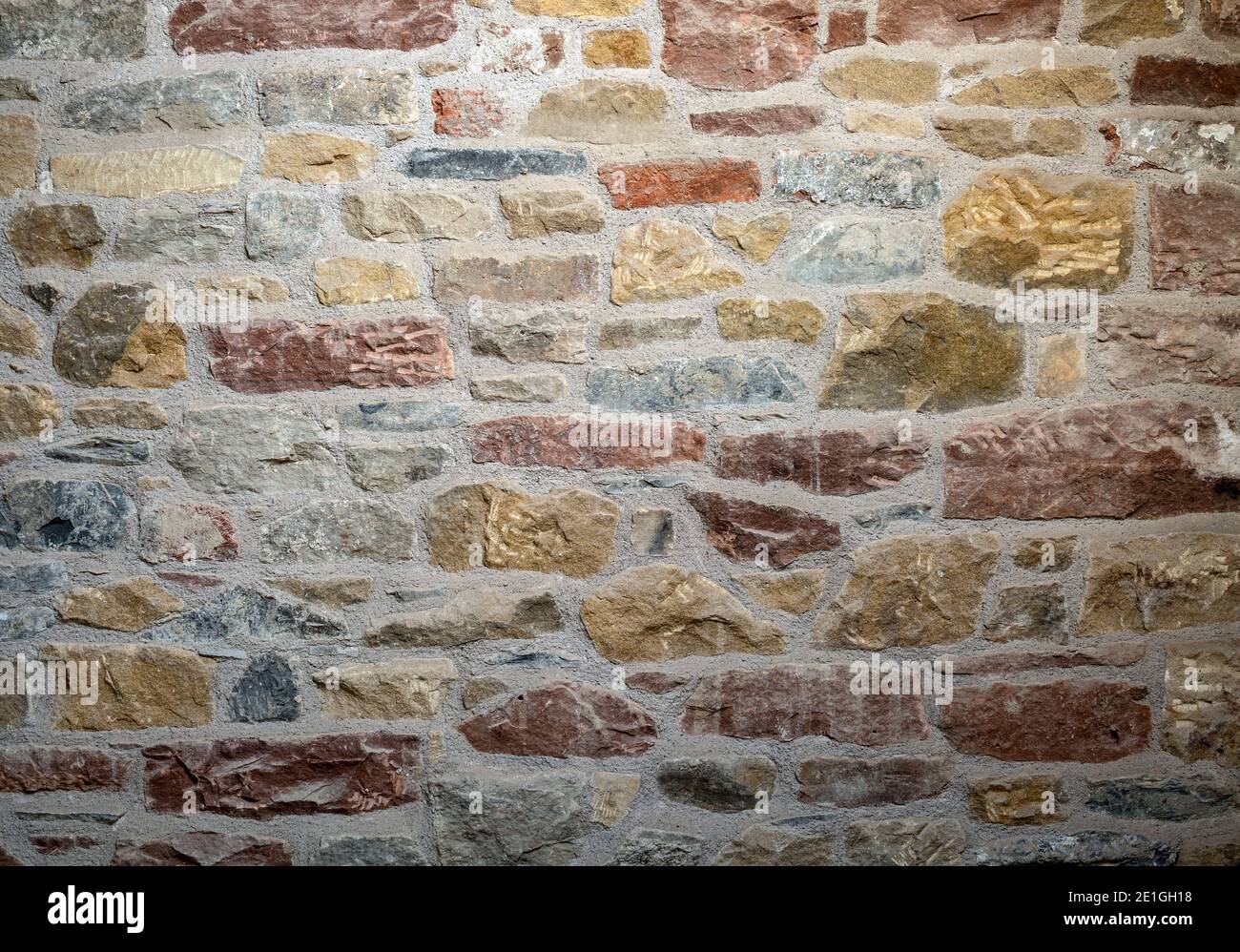 Détail du mur de pierre, The Borders Distillery, Hawick, Écosse, Royaume-Uni. Lauréat du prix Architects Journal Retrofit 2018 et du prix Civic Trust 2019 Banque D'Images