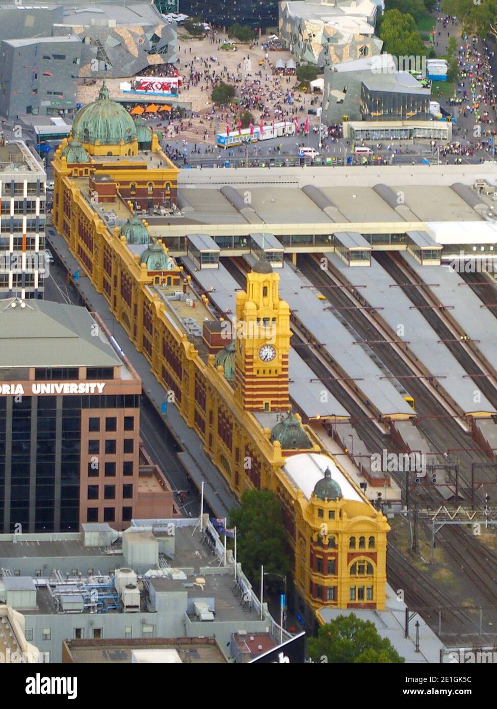 La gare de Flinders Street, un bâtiment emblématique de Melbourne, Australie, Victoria. Construit en 1909. Banque D'Images