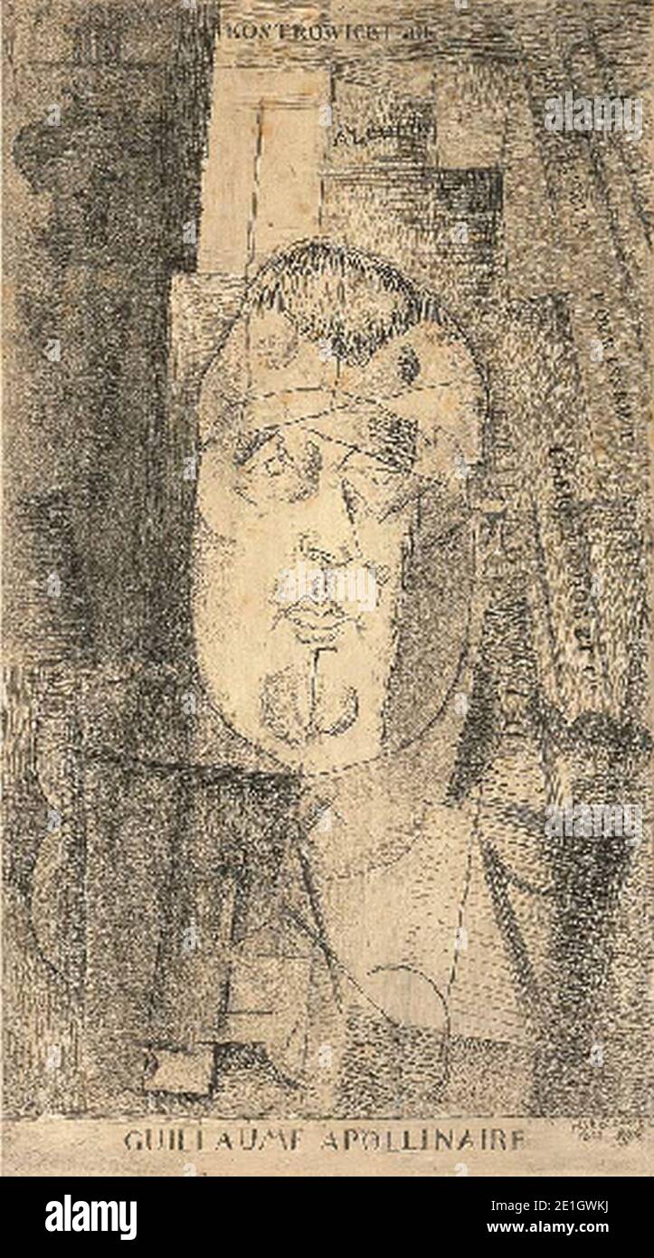 Louis Marcoussis Portrait de Guillaume Apollinaire. Banque D'Images