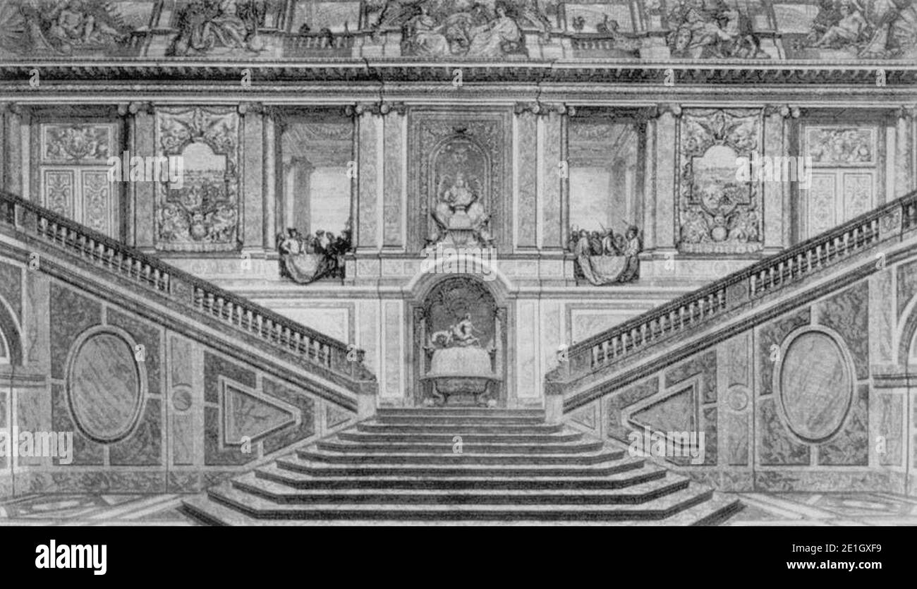 Louis Surugue - Escalier des Ambassadeurs à Versailles Banque D'Images