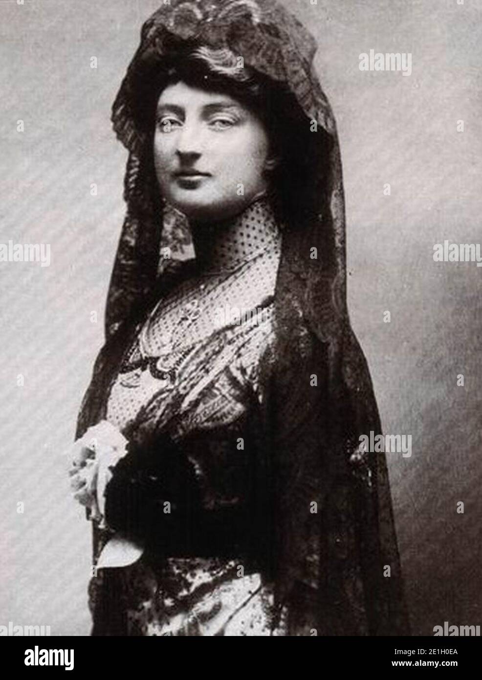 Louise d'Orléans, Princesse de Bourbon-deux Siciles avec mantilla. Banque D'Images